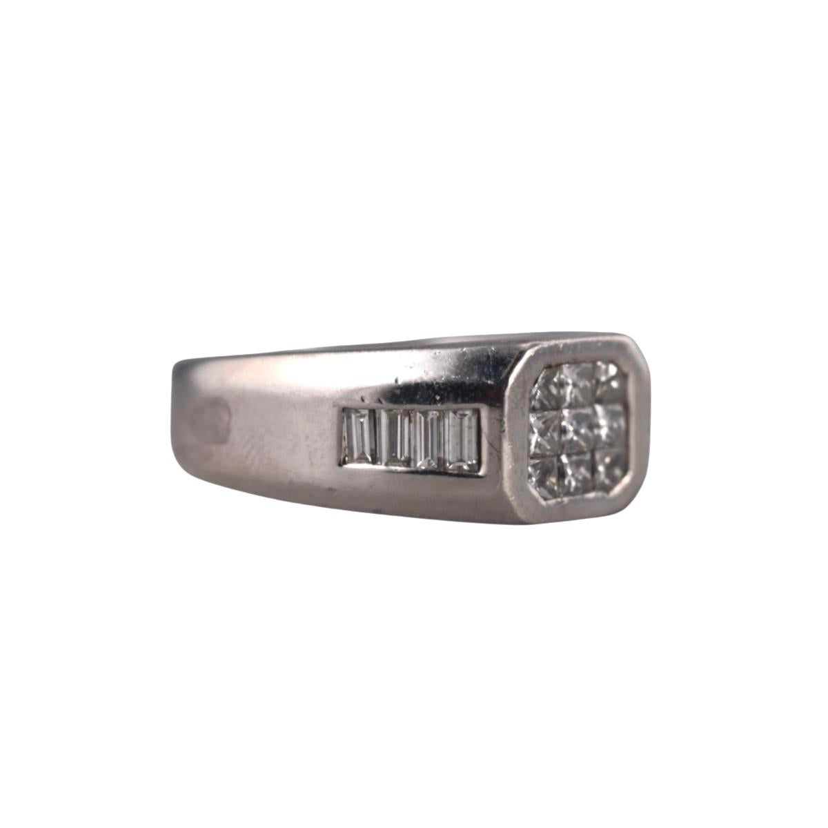 Platinum Diamond Signet Ring