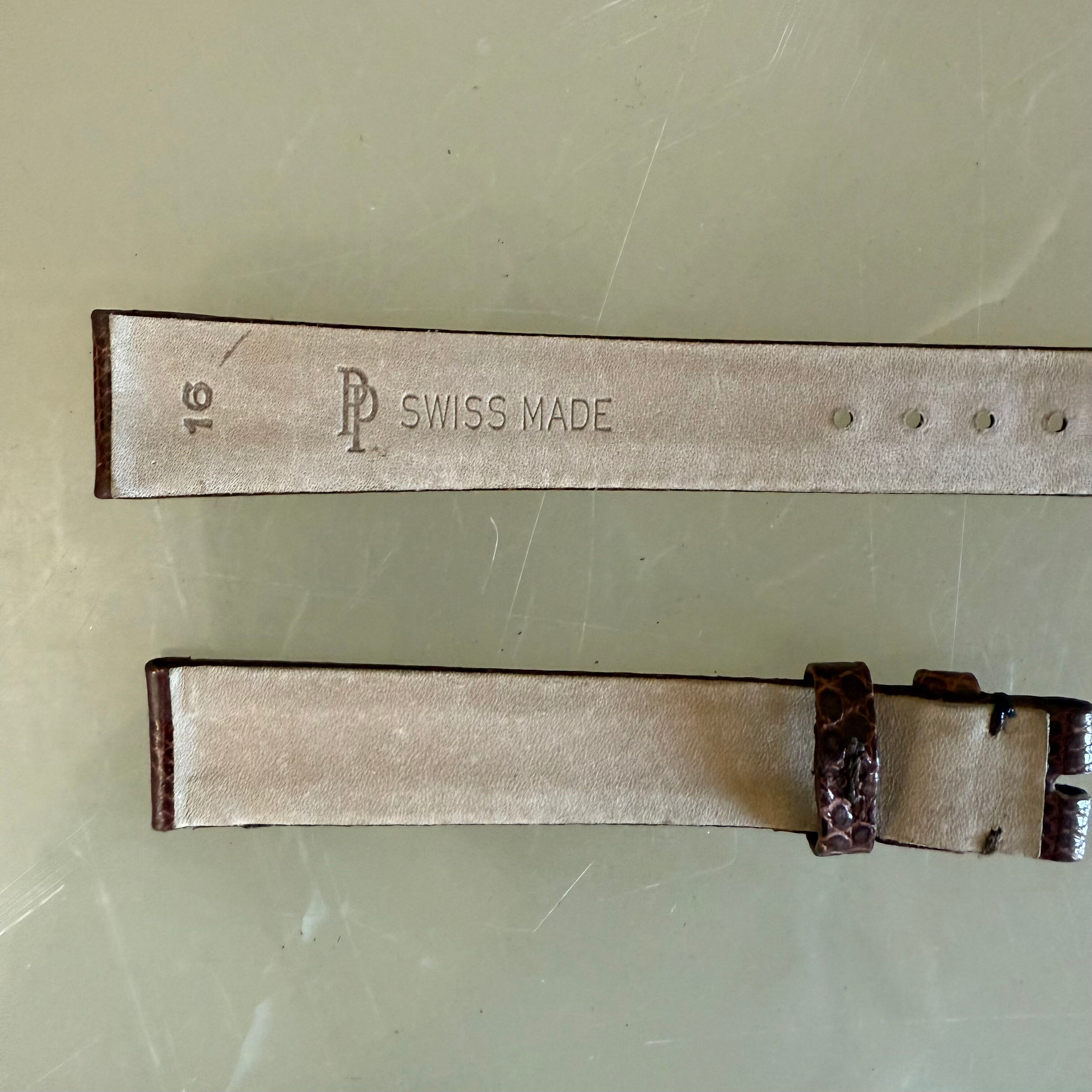 Authentic Patek Philippe Brown Lizard Watch Strap Band 16mm