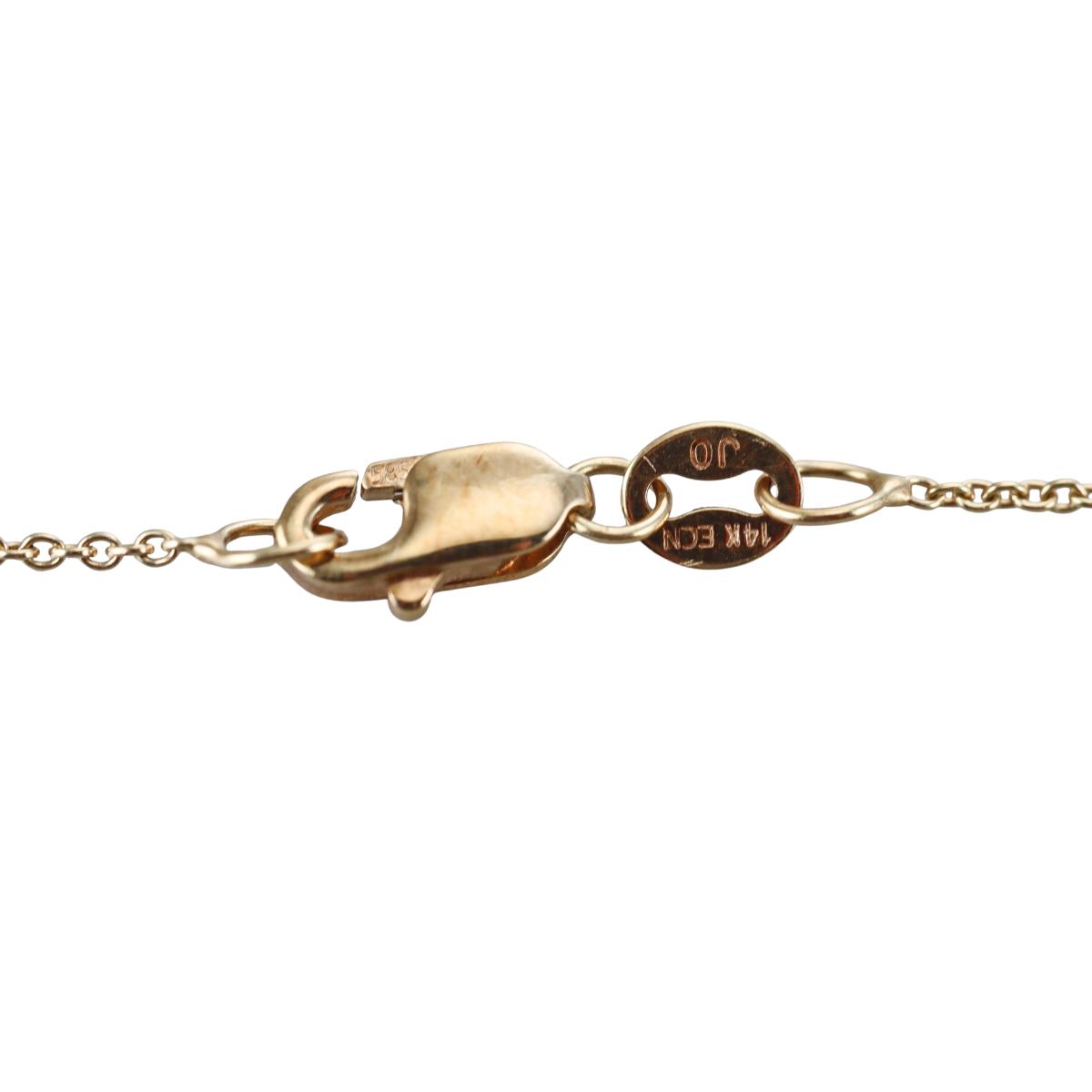 14k Yellow Gold Diamond Hamsa Hand Pendant Necklace