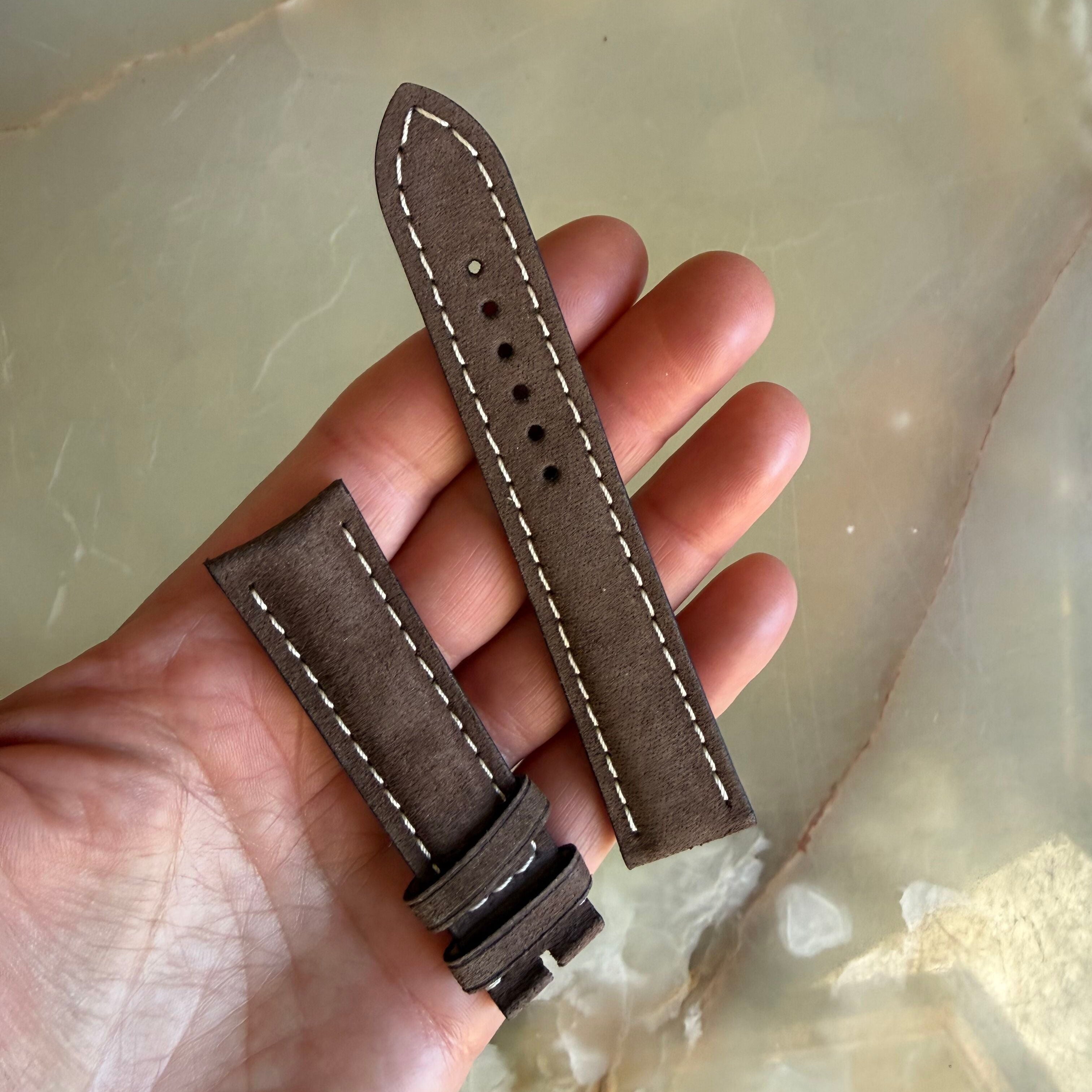 Authentic Breitling Brown Nubuck Leather Watch Strap Band 20mm 505X