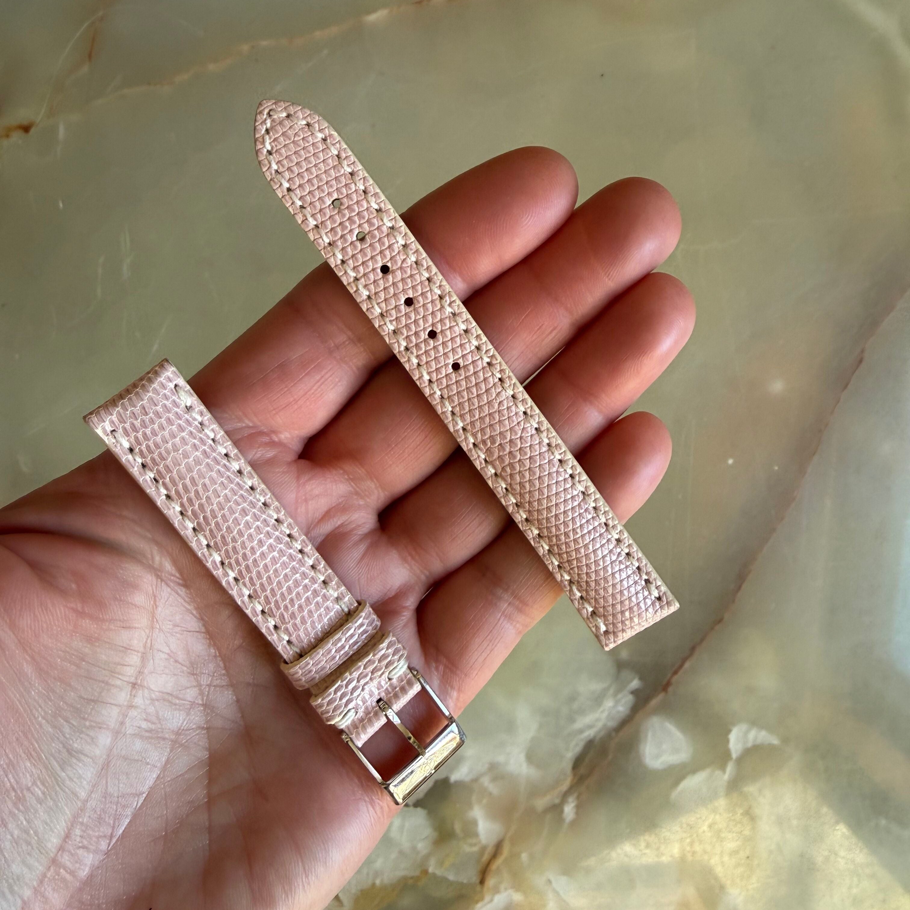 Authentic 102Z Breitling Pink Lizard Watch Strap Band 15mm w Buckle