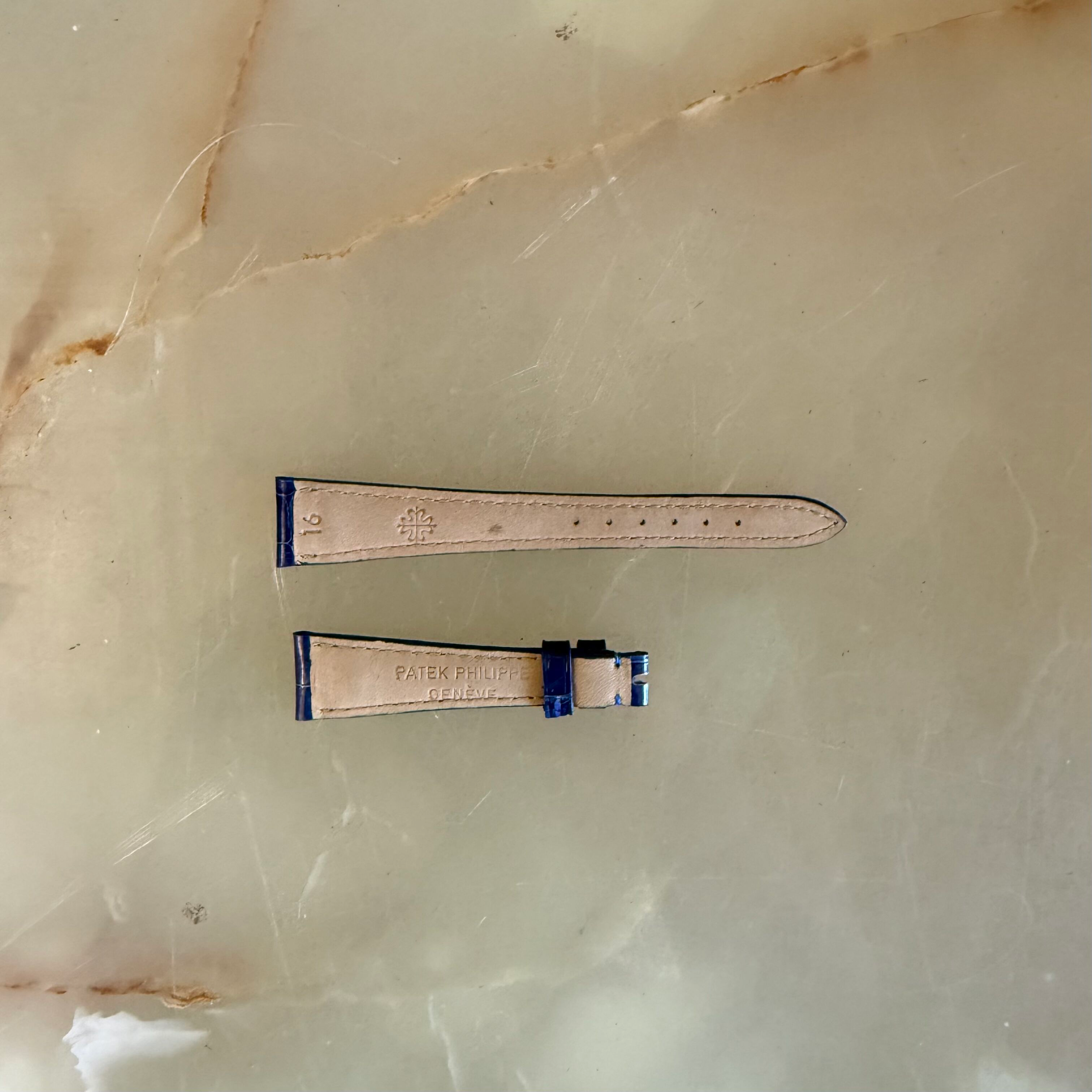 Authentic Patek Philippe Dark Blue Alligator Watch Strap Band 16mm