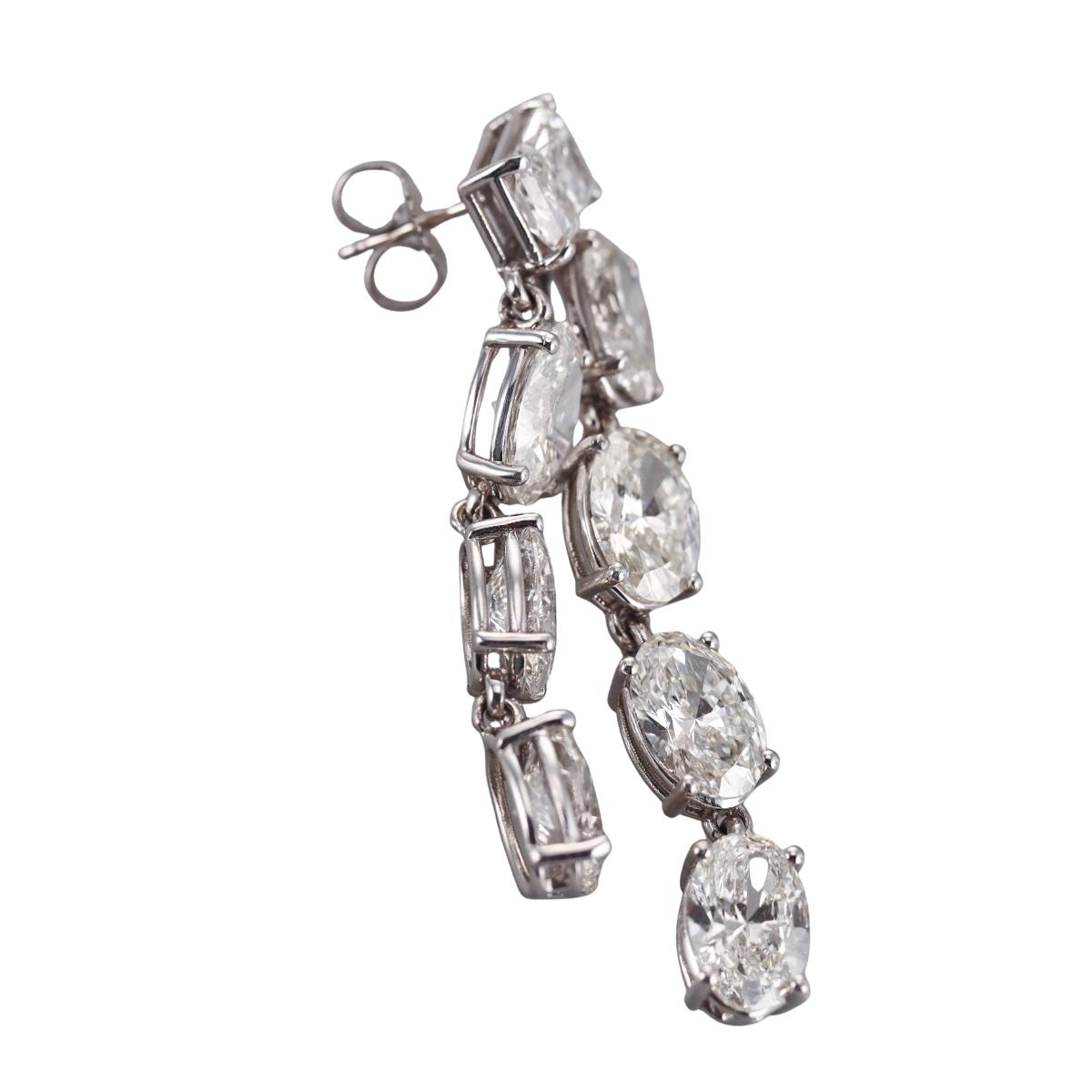 Solid 14k Gold Lab Grown 25.85 Carats Diamond Drop Earrings