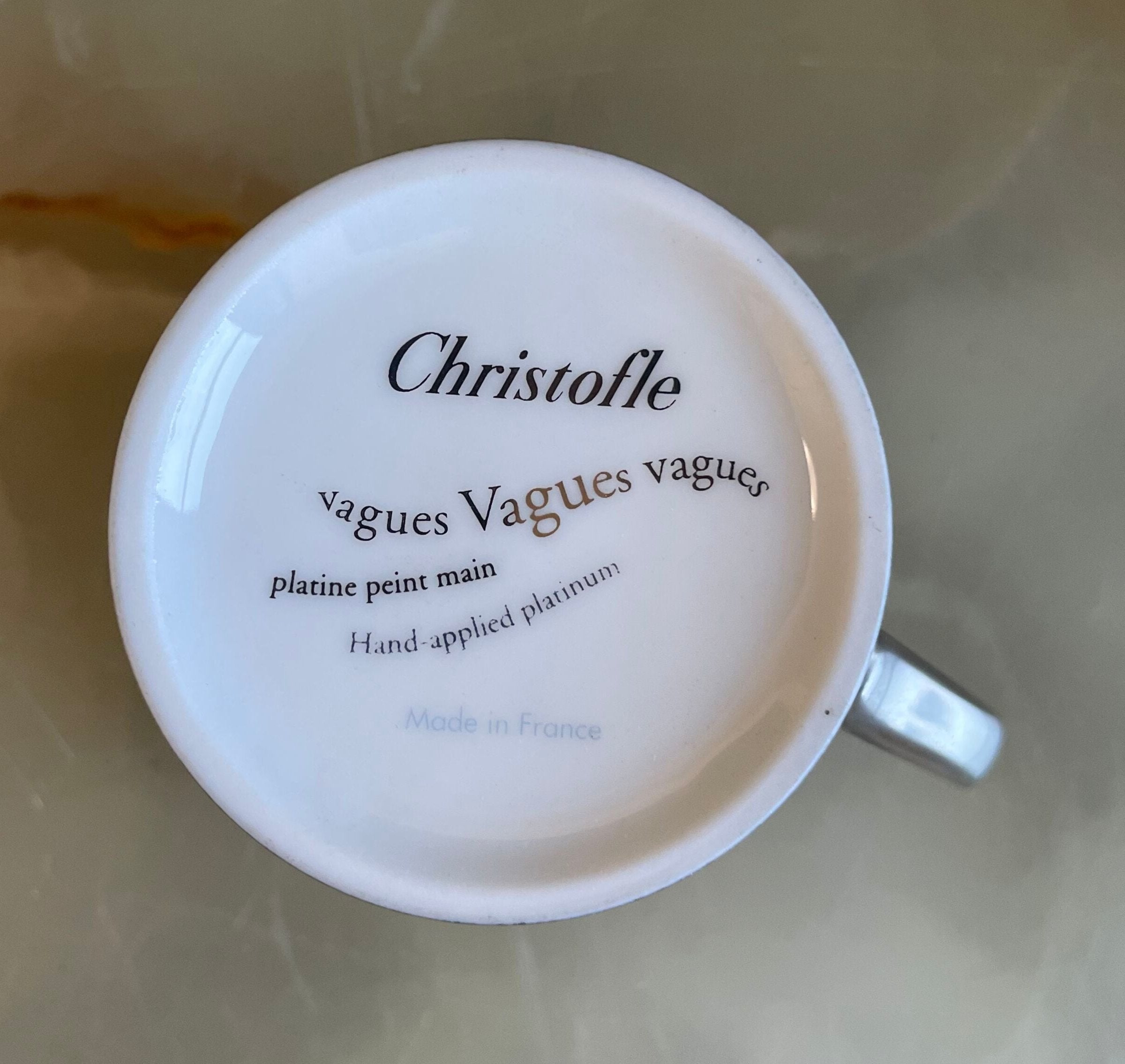 Christofle Vagues Platine Coffee Cup and Saucer Set 7649512