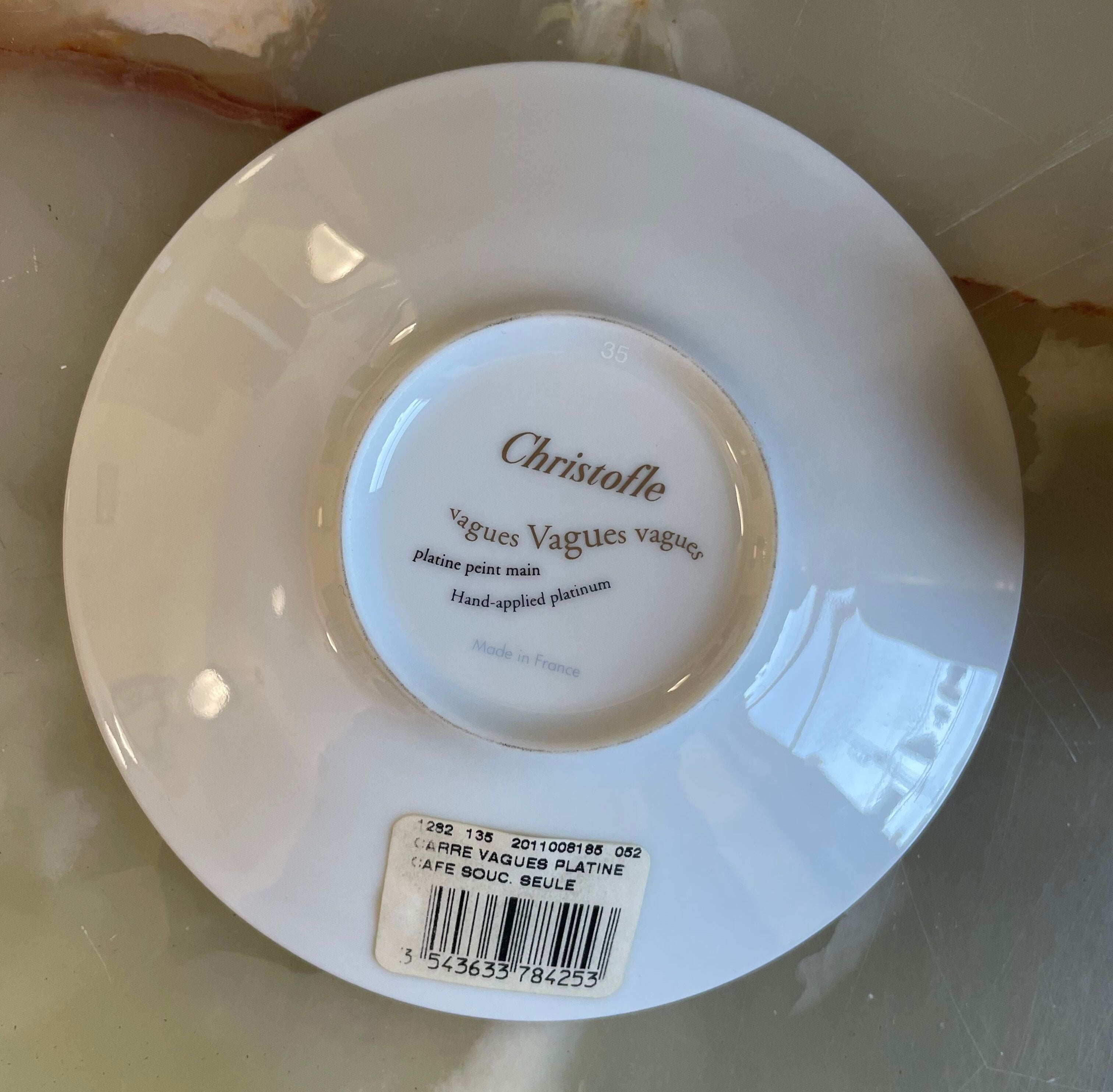 Christofle Vagues Platine Coffee Cup and Saucer Set 7649512