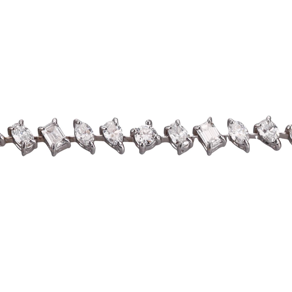 Solid 14k Gold Mixed Cut Lab Grown 5.40ctw Diamond Bracelet