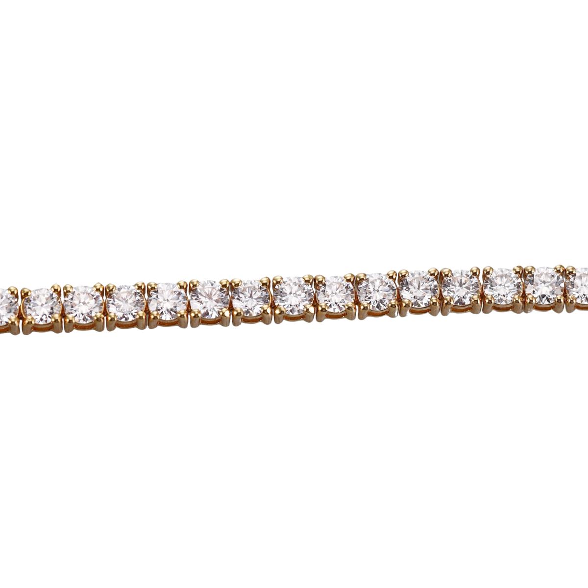 Solid 14k Gold Lab Grown 7.45ctw Diamond Tennis Bracelet