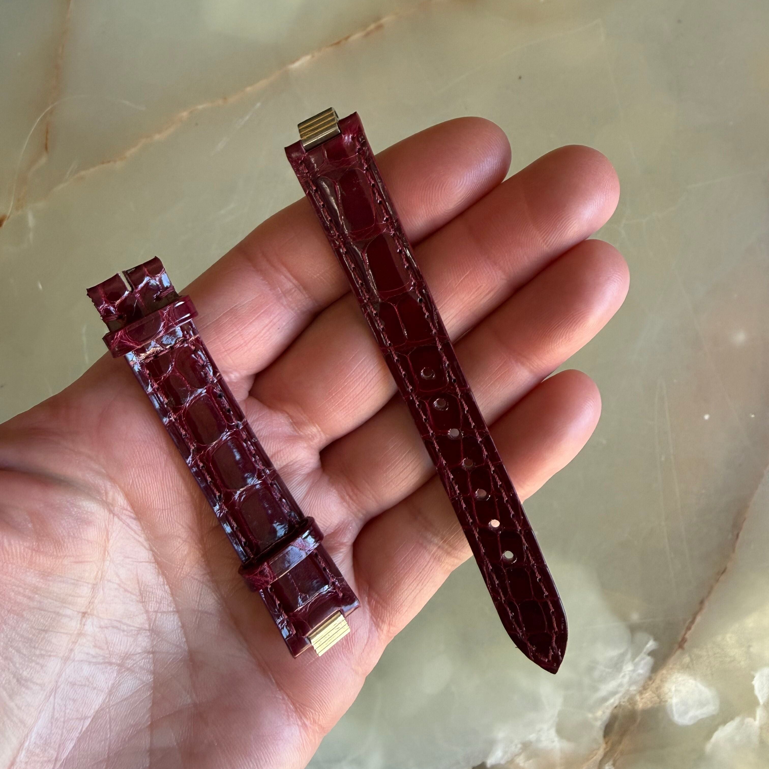 Authentic Cartier 21 Must De Cartier Red Alligator Watch Strap Band 14.15mm KD89AY27-S06