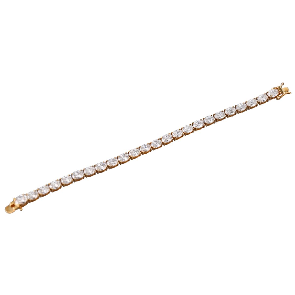 Solid 14k Gold Lab Grown 17.86ctw Diamond Tennis Bracelet