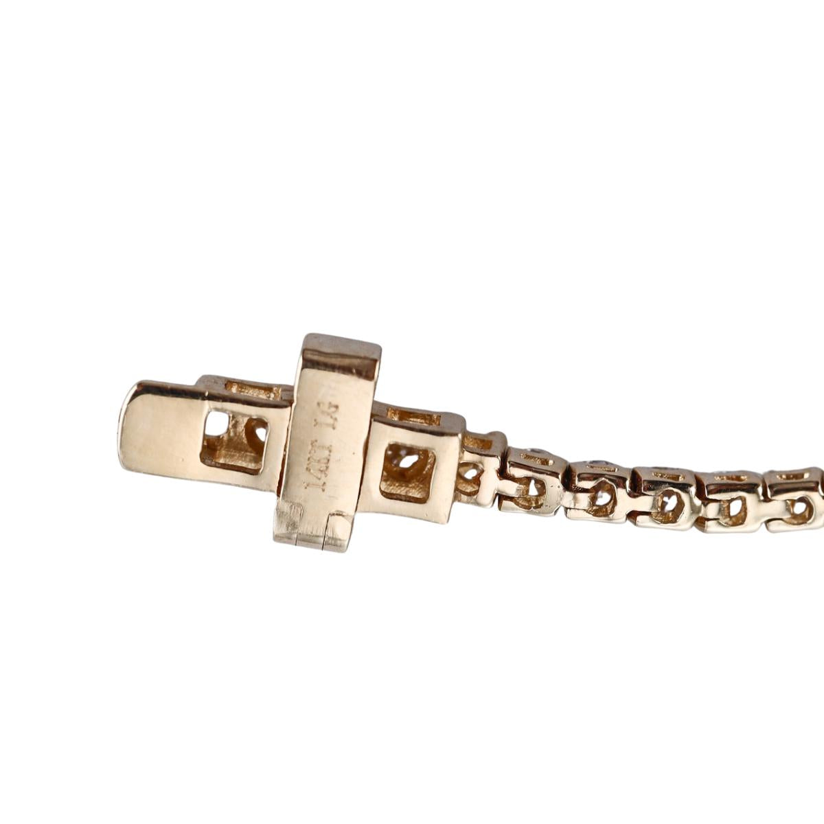 Solid 14k Gold Lab Grown 2.05 ctw Round Diamond Tennis Bracelet