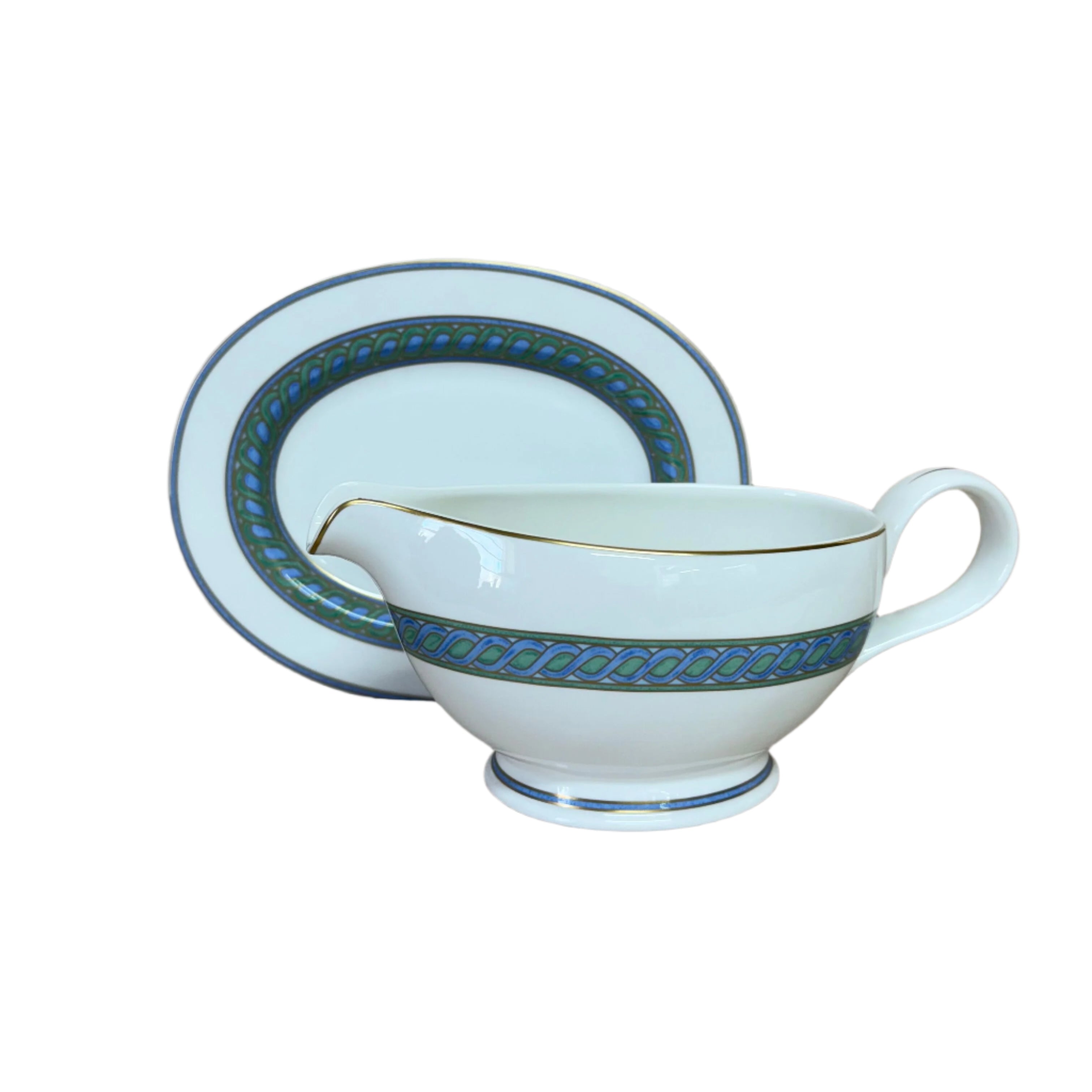 Christofle Torsada Open Sauce Boat on Tray 7640330