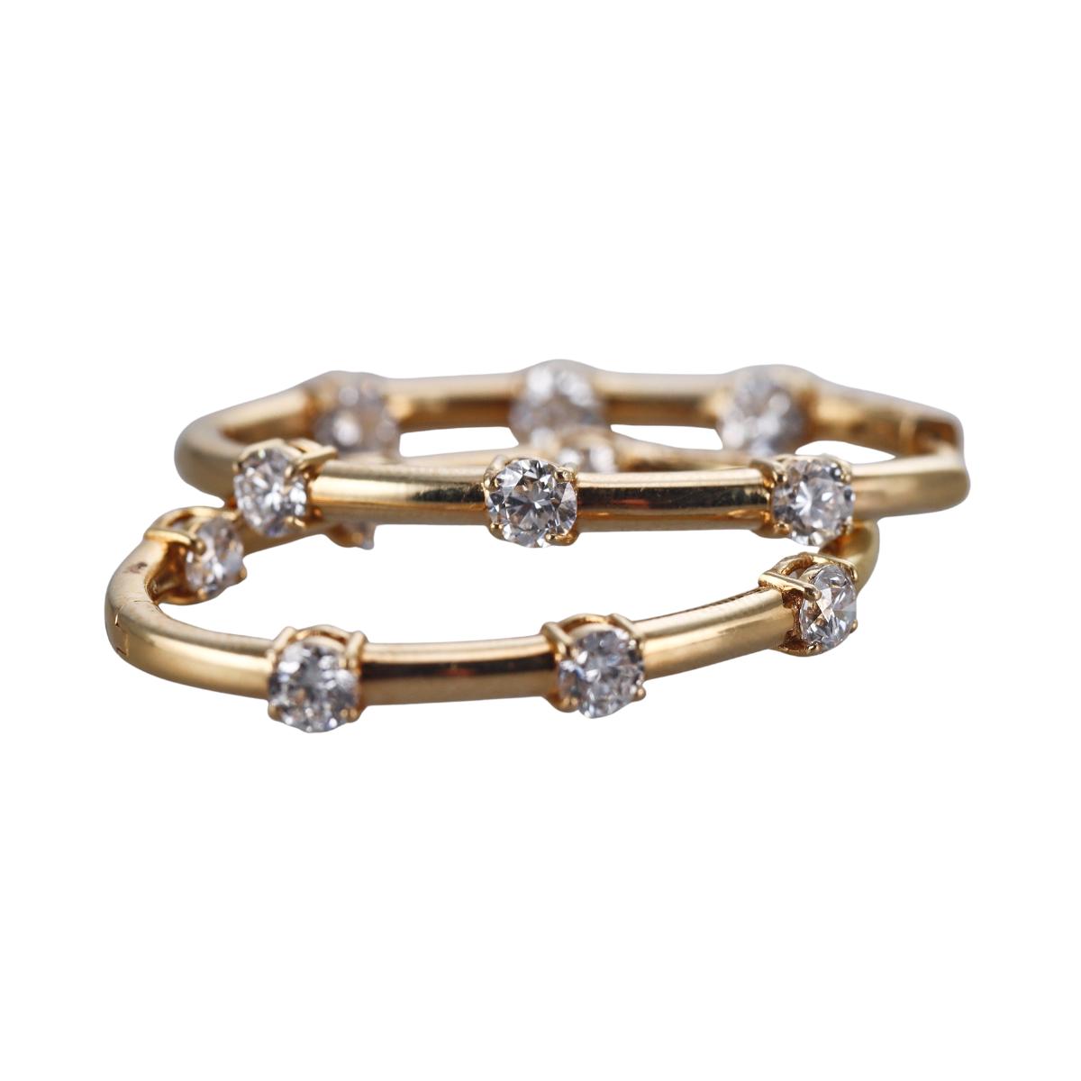 Solid 14k Gold Lab Grown 3.25ctw Round Diamond Hoop Earrings