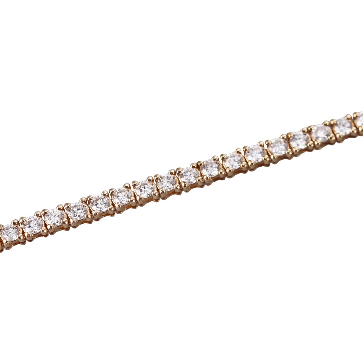 Solid 14k Gold Lab Grown 5.50ctw  Tennis Diamond Necklace