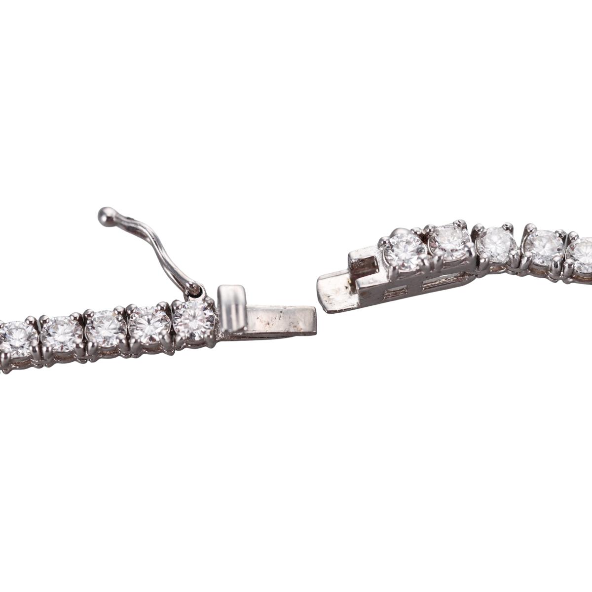 Solid 10k Gold Lab Grown 26.55ctw Round Diamond Tennis Necklace