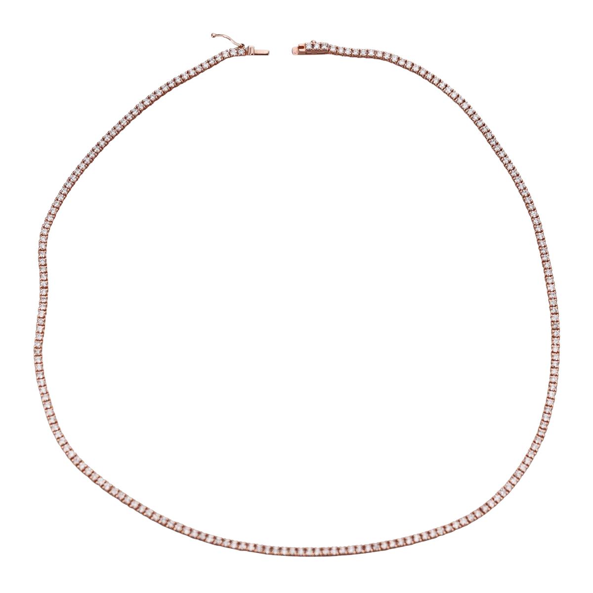 Solid 14k Gold Lab Grown 5.47ctw Round Diamond Tennis Necklace