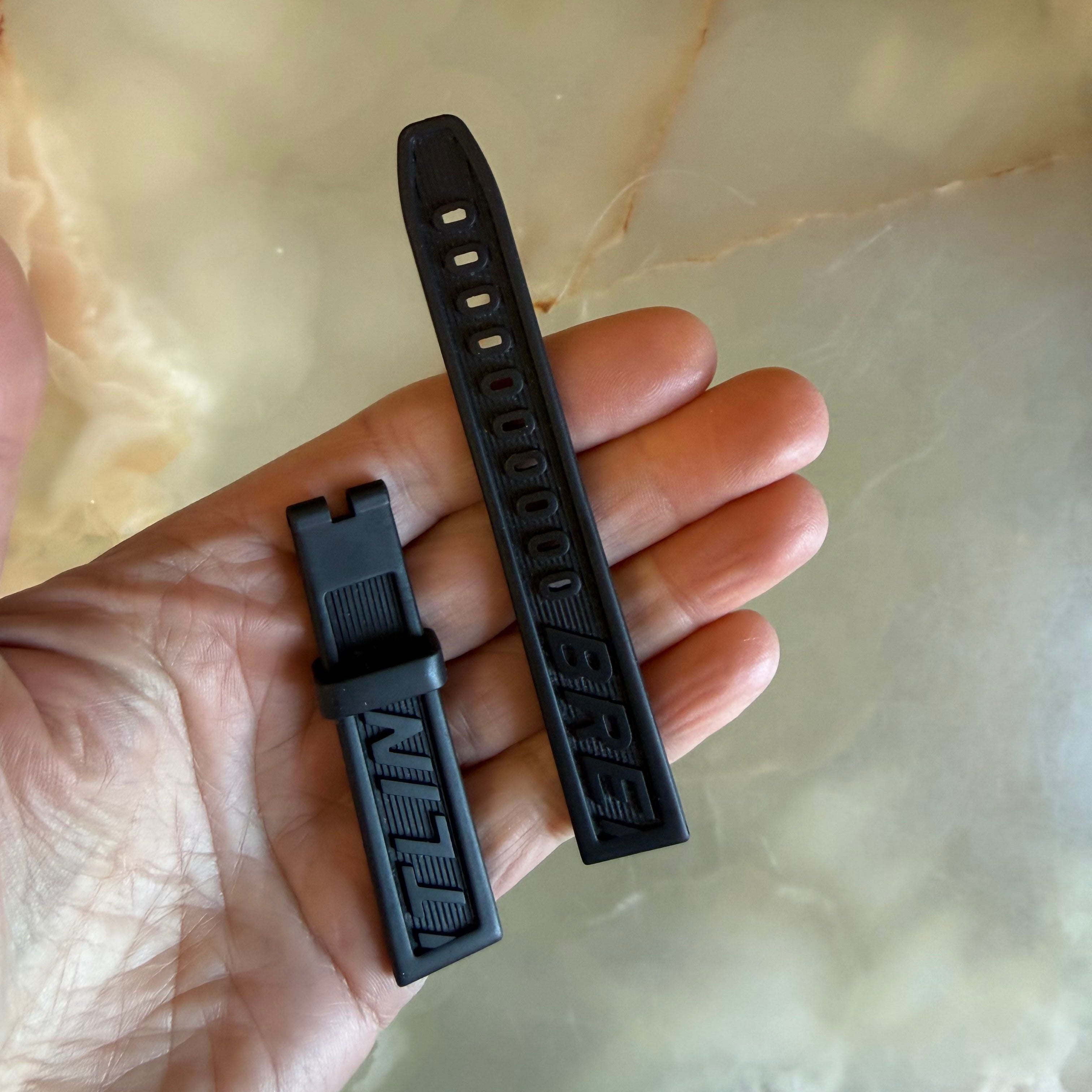 Authentic Breitling Black Rubber Watch Strap Band 16mm