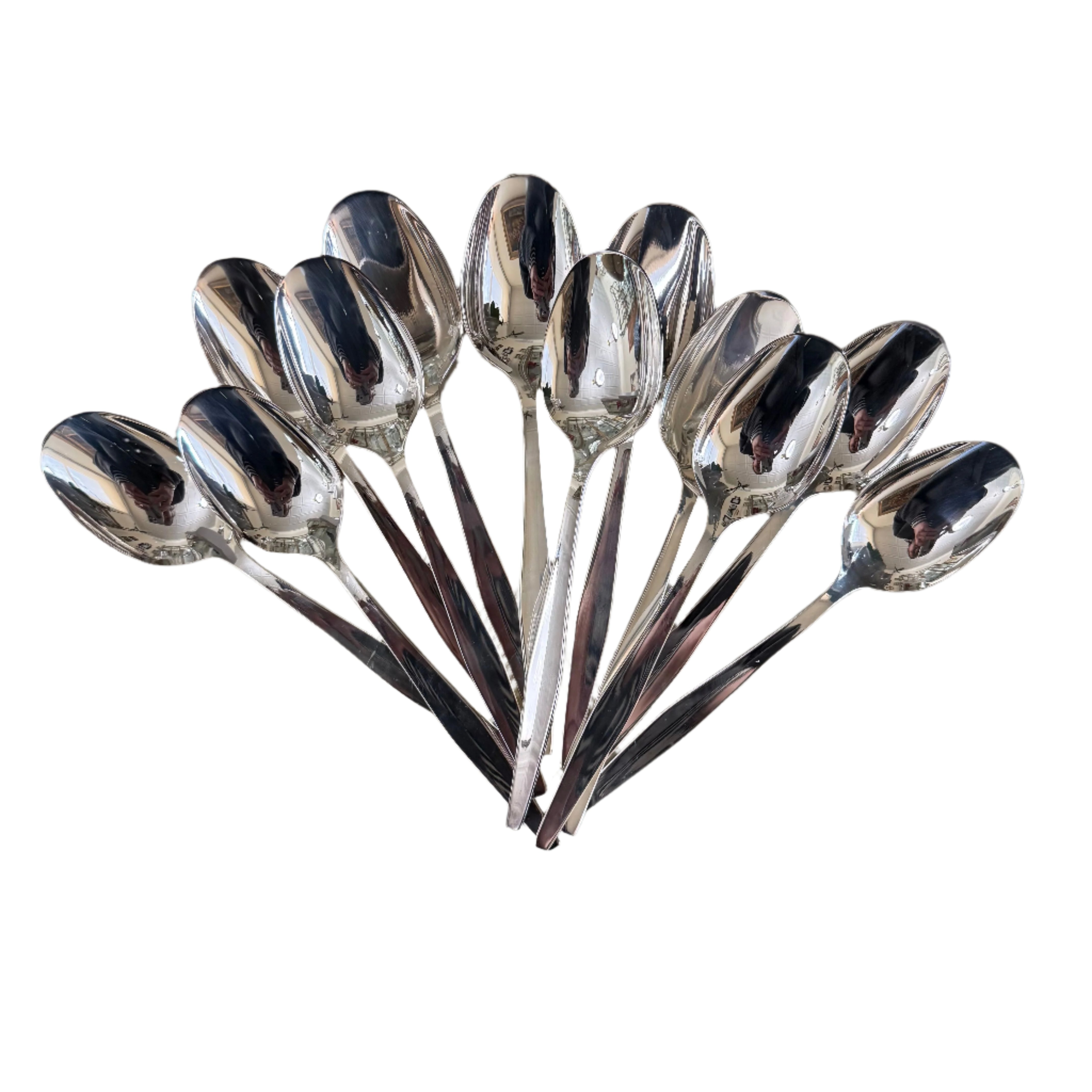 Christofle Orly Silver Plated Oval Table Spoons Set of 12 0017002