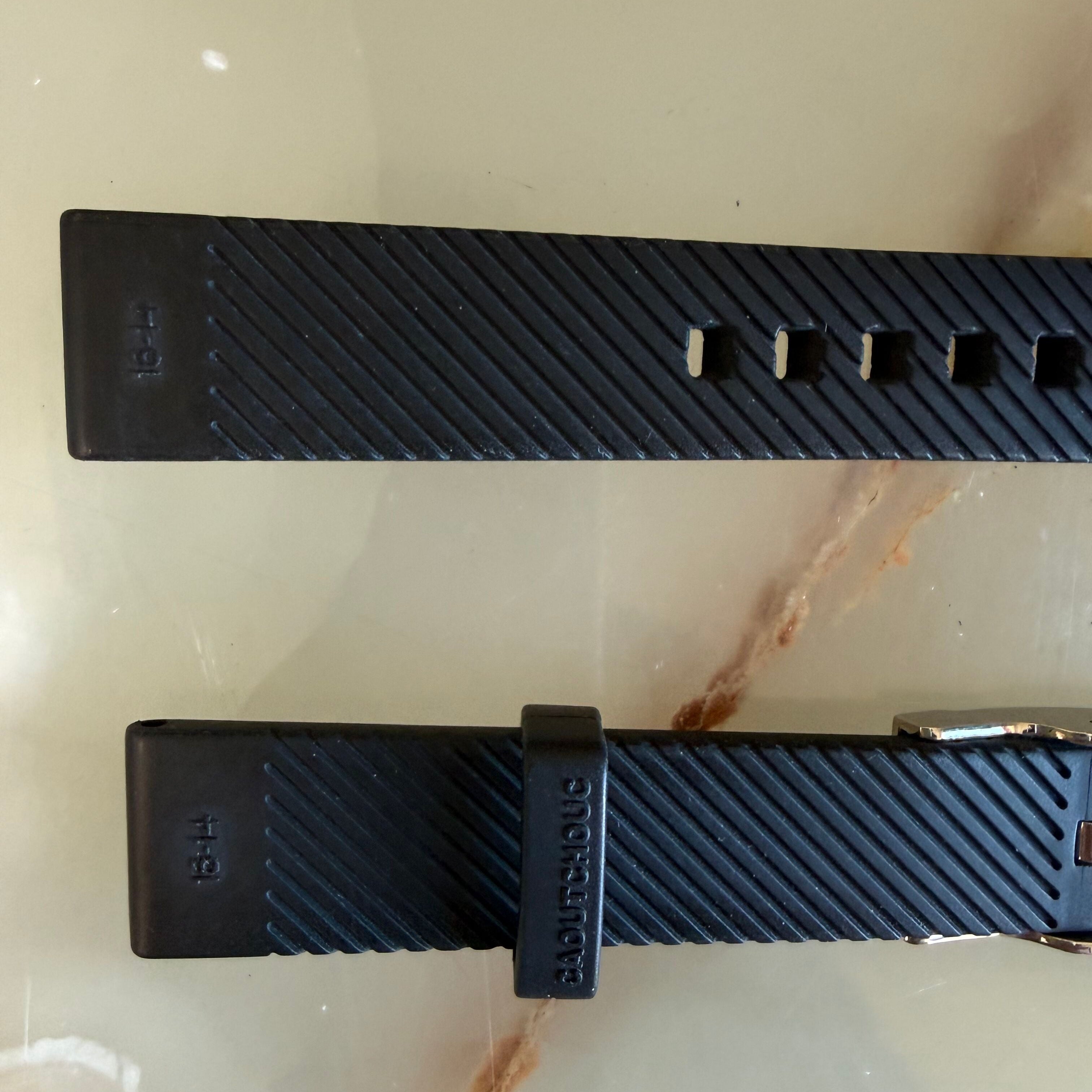 Authentic Breitling Black Rubber Watch Strap Band 16mm w Buckle