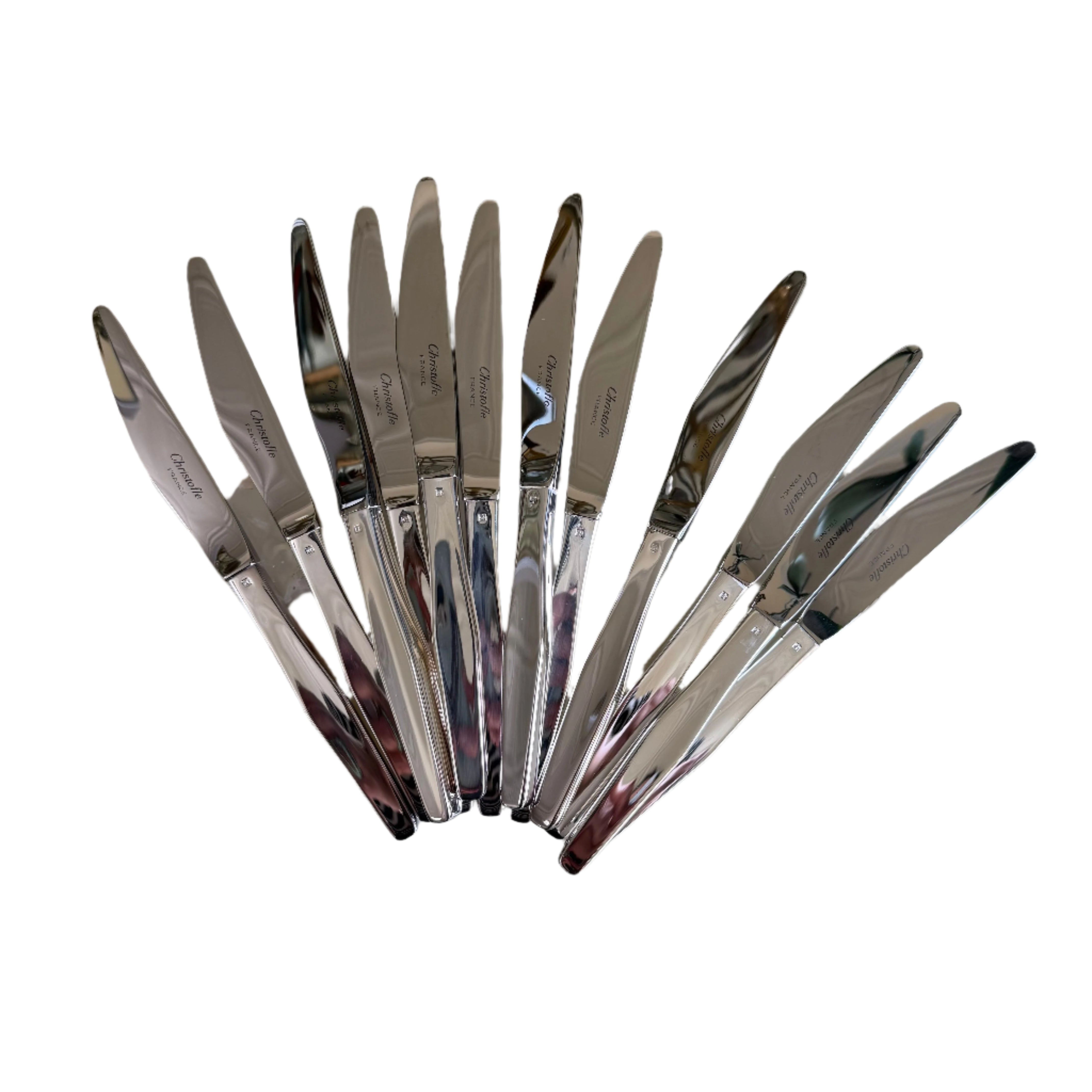 Christofle Orly Silver Plated Fruit Knife Set of 12