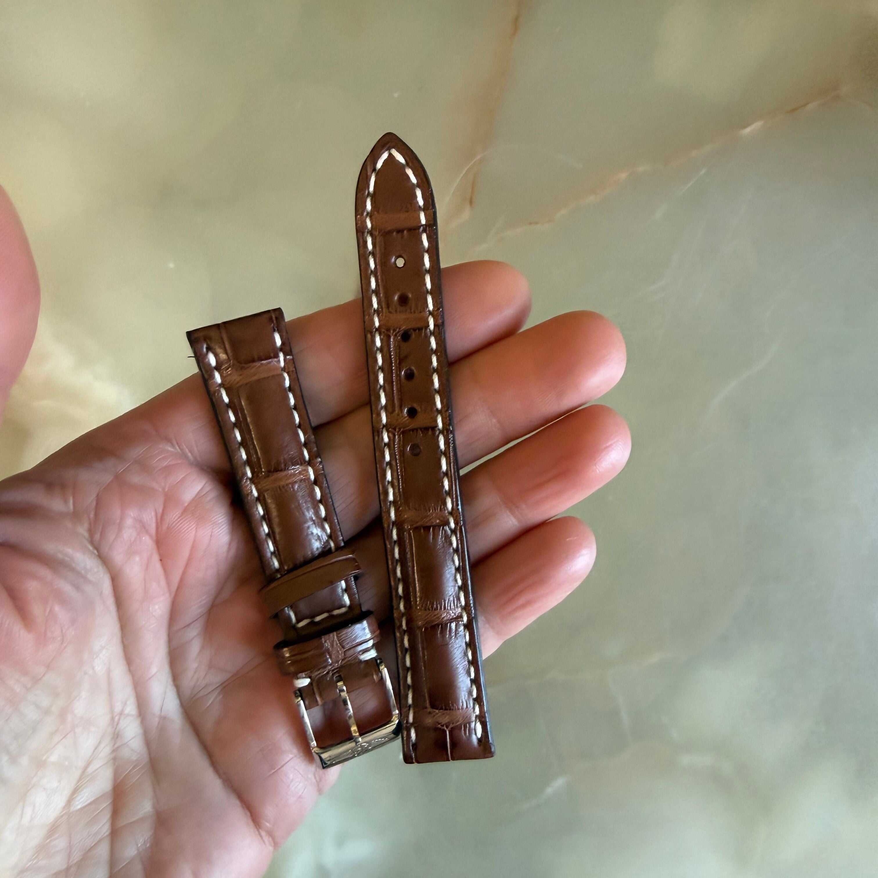 Authentic Breitling Brown Crocodile Watch Strap Band 16mm w Buckle 778P
