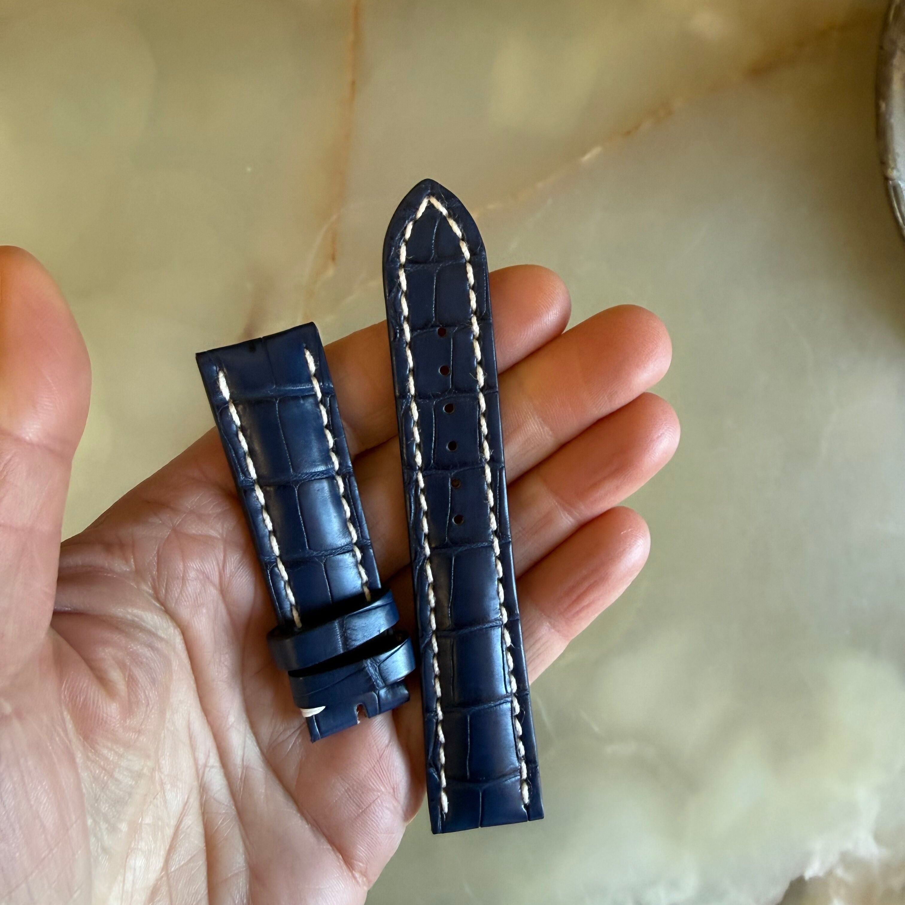 Authentic Breitling Blue Crocodile Watch Strap Band 20mm 718PS
