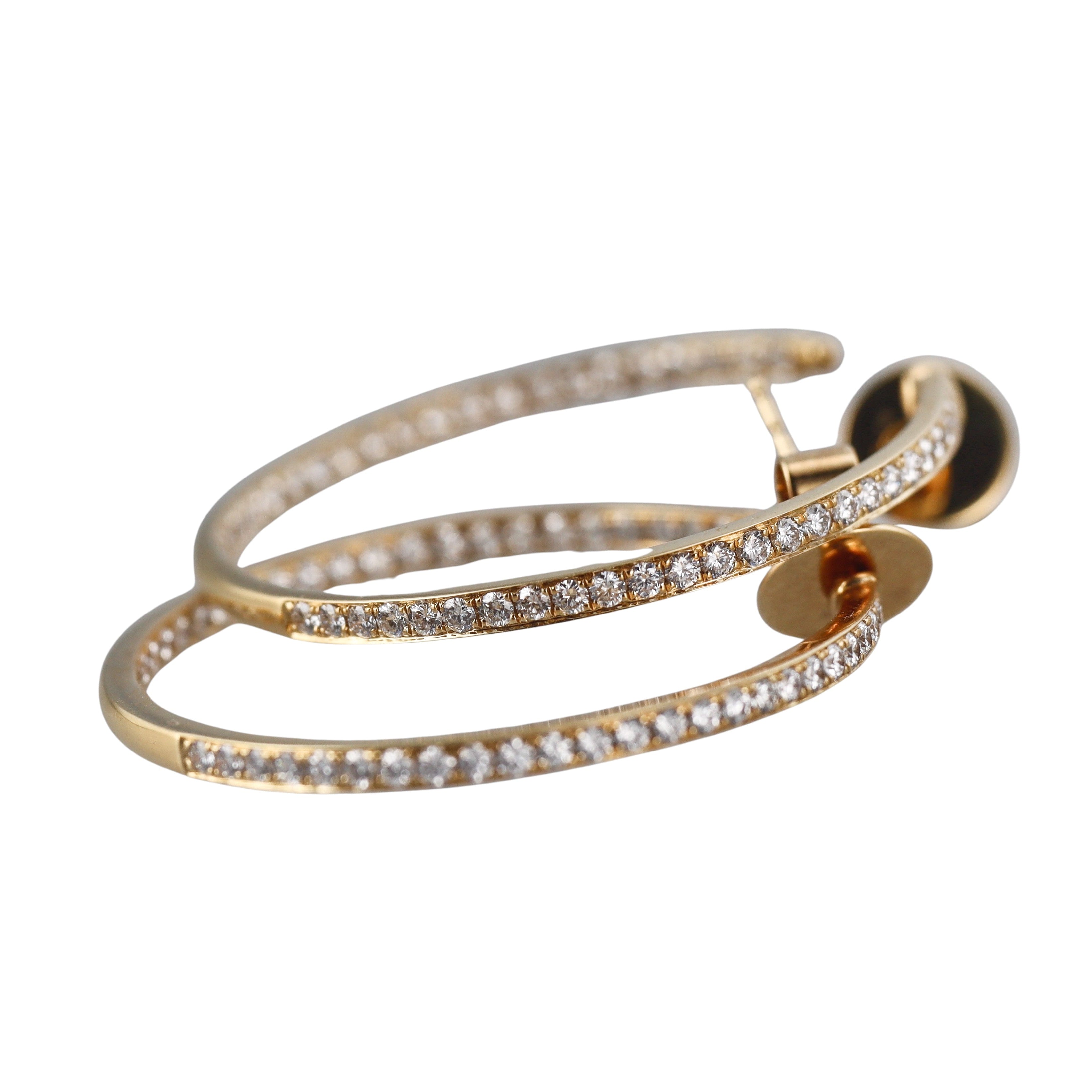 Memoire by Hearts on Fire 18k Gold Diamond Hoops Earrings