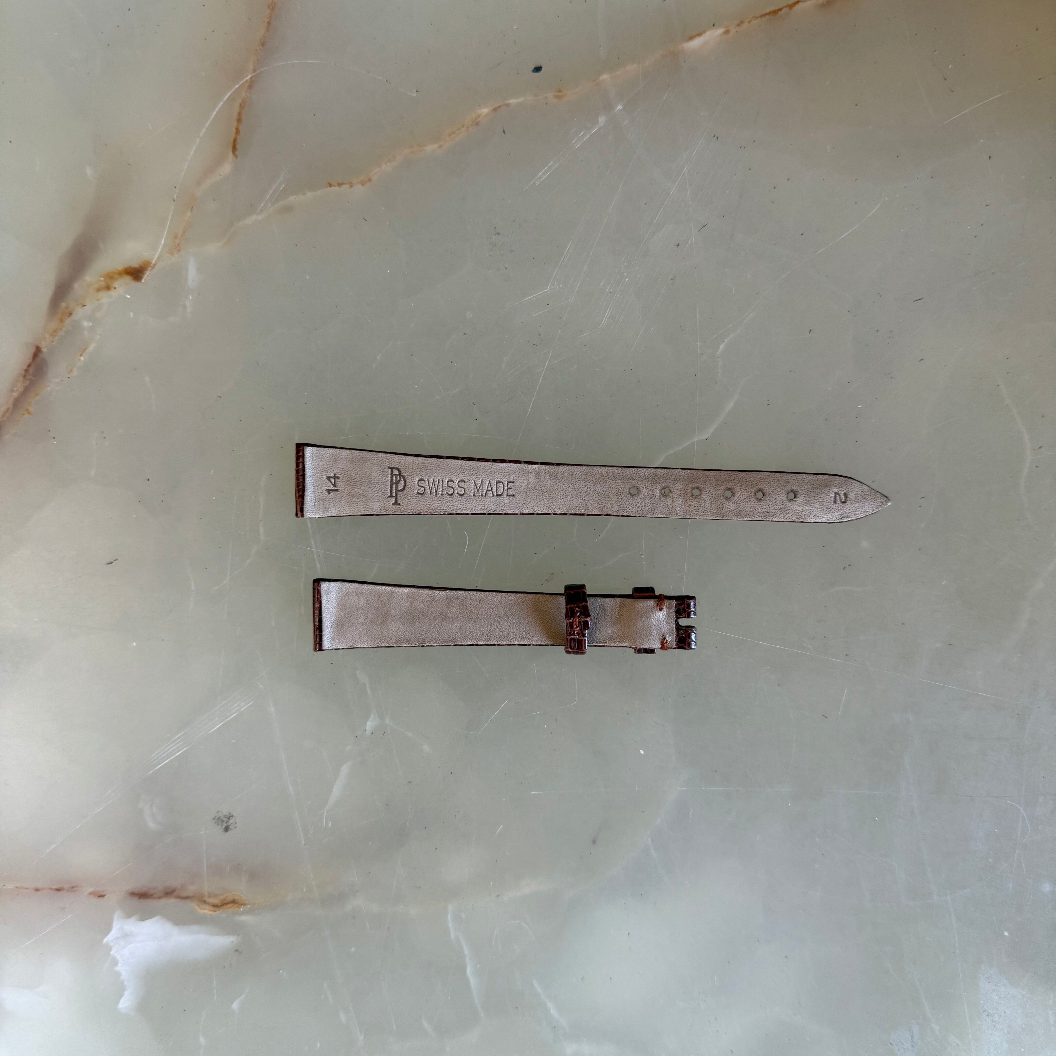 Authentic Patek Philippe Brown Lizard Watch Strap Band 14mm