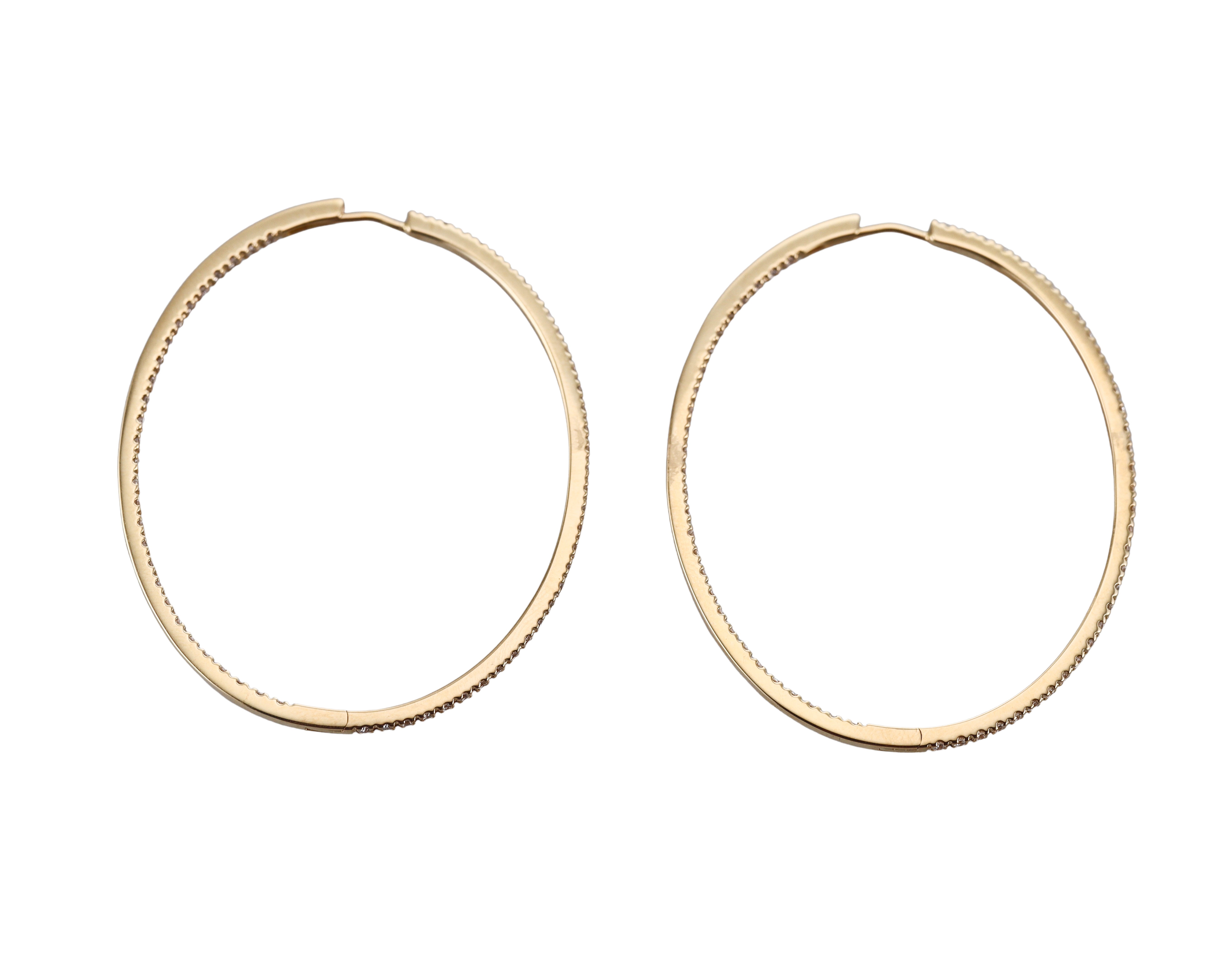 Memoire by Hearts on Fire 18k Gold Diamond Hoops Earrings