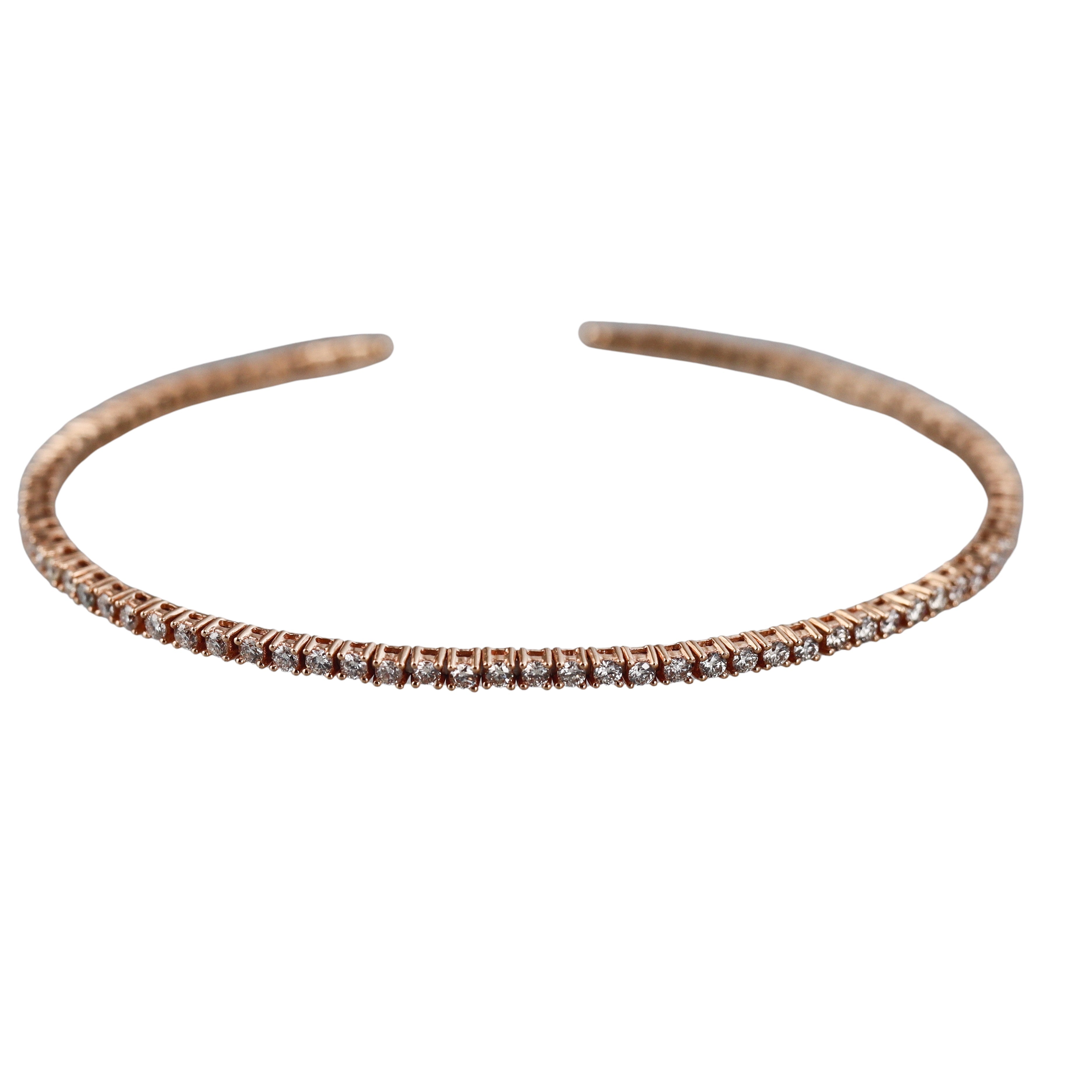 18k Gold 1.00ctw Diamond Cuff Bracelet