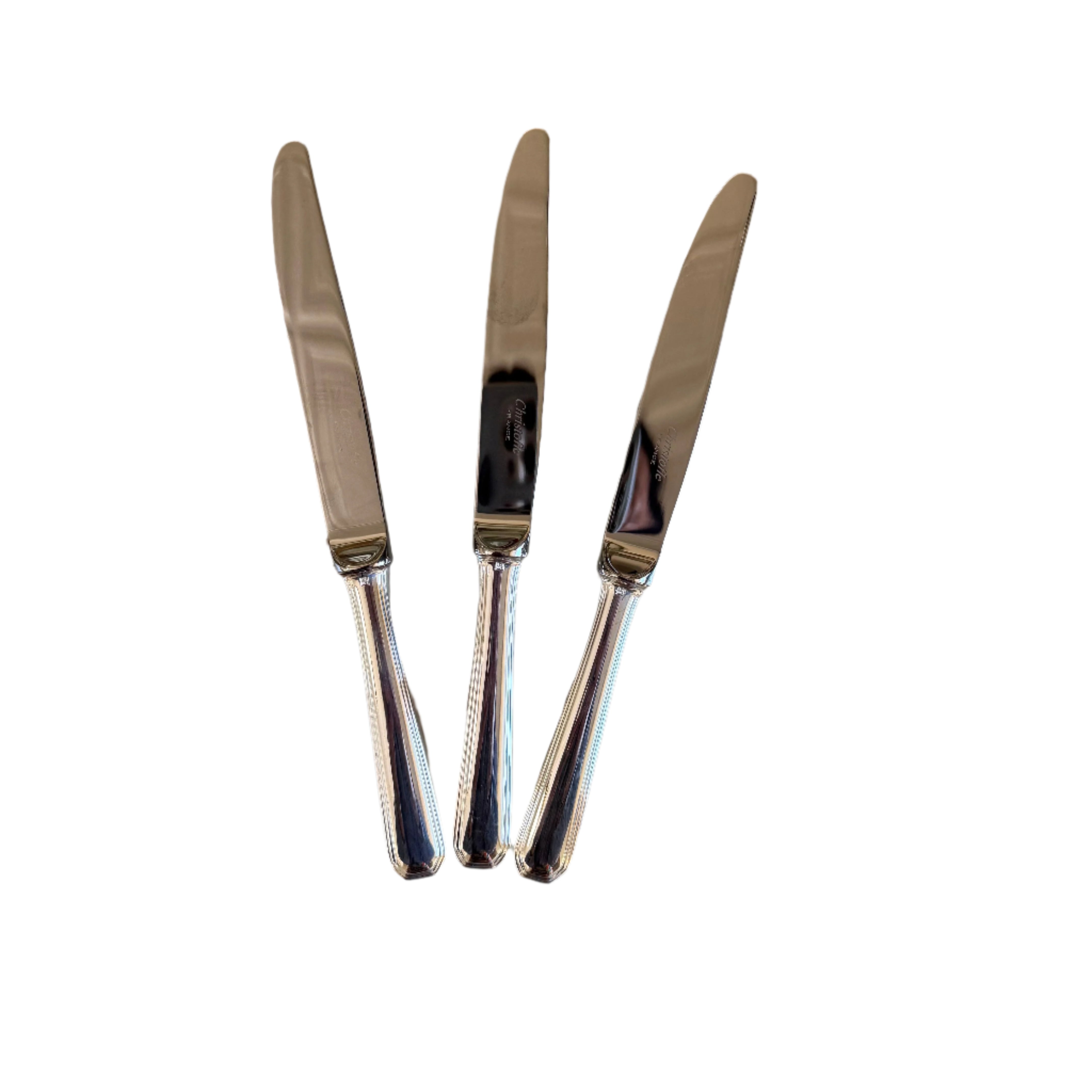 Christofle America Silver Plated Dessert Knife Set of 3