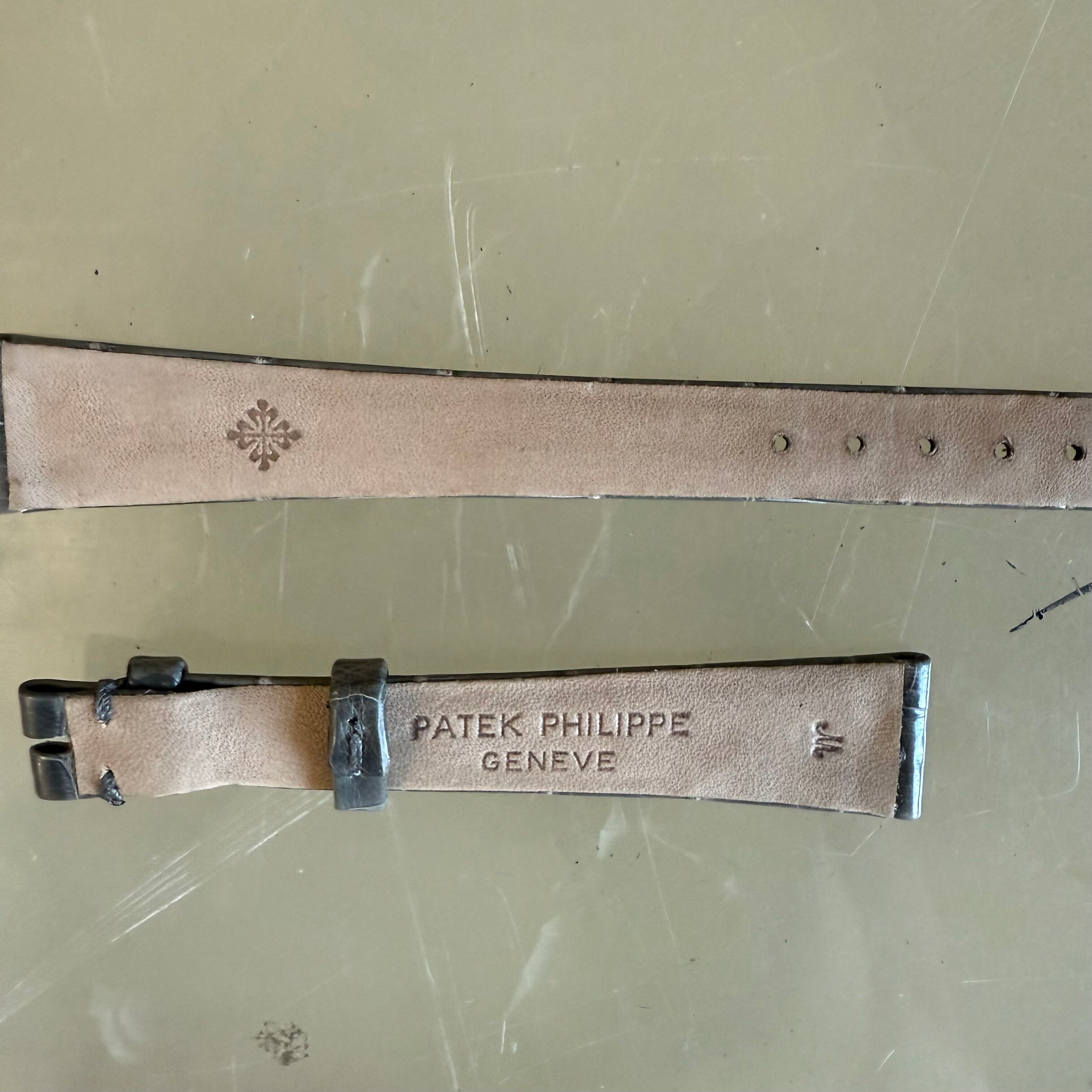 Authentic Patek Philippe Grey Alligator Watch Strap Band 14mm