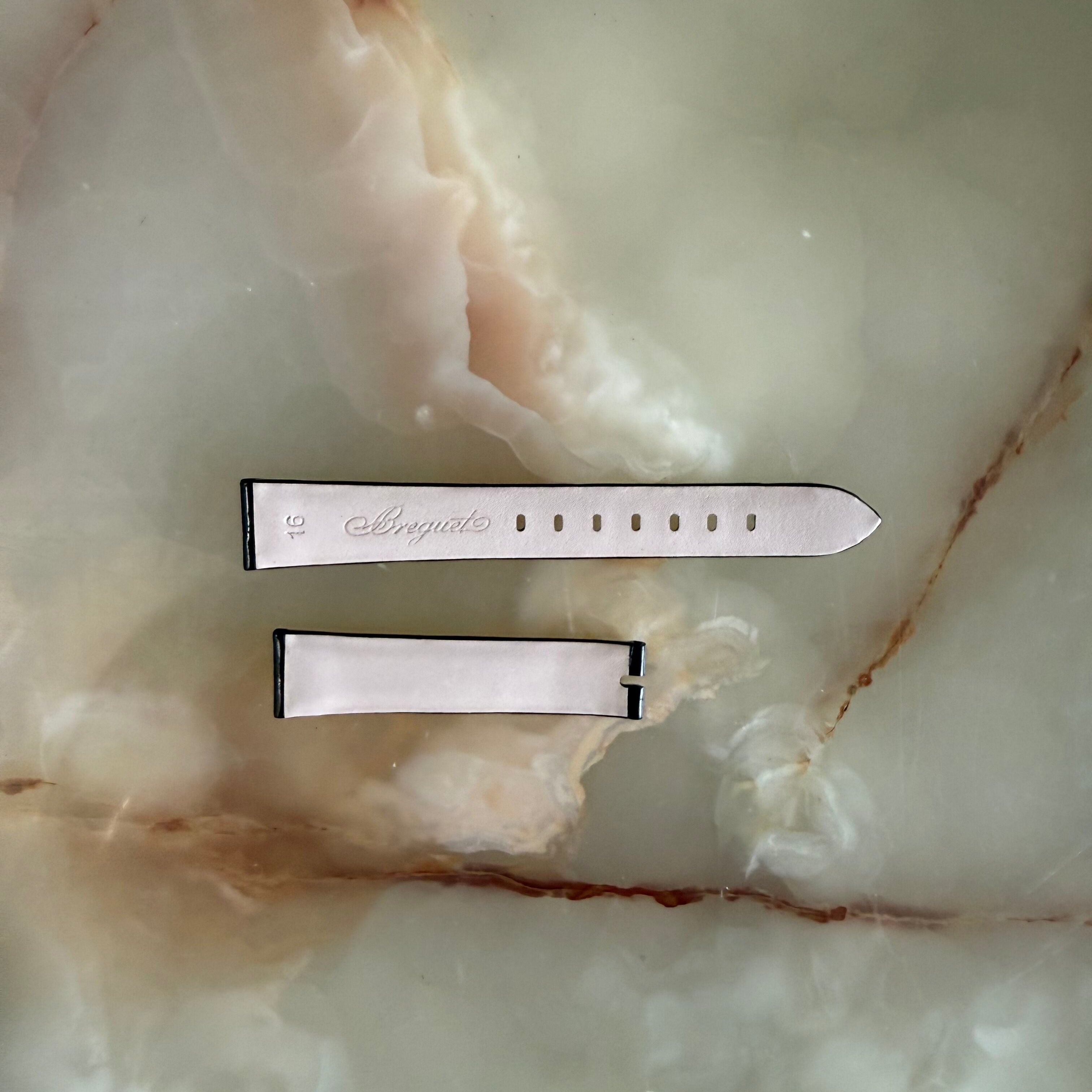 Authentic Breguet Black Alligator Shiny Watch Band Strap 16mm