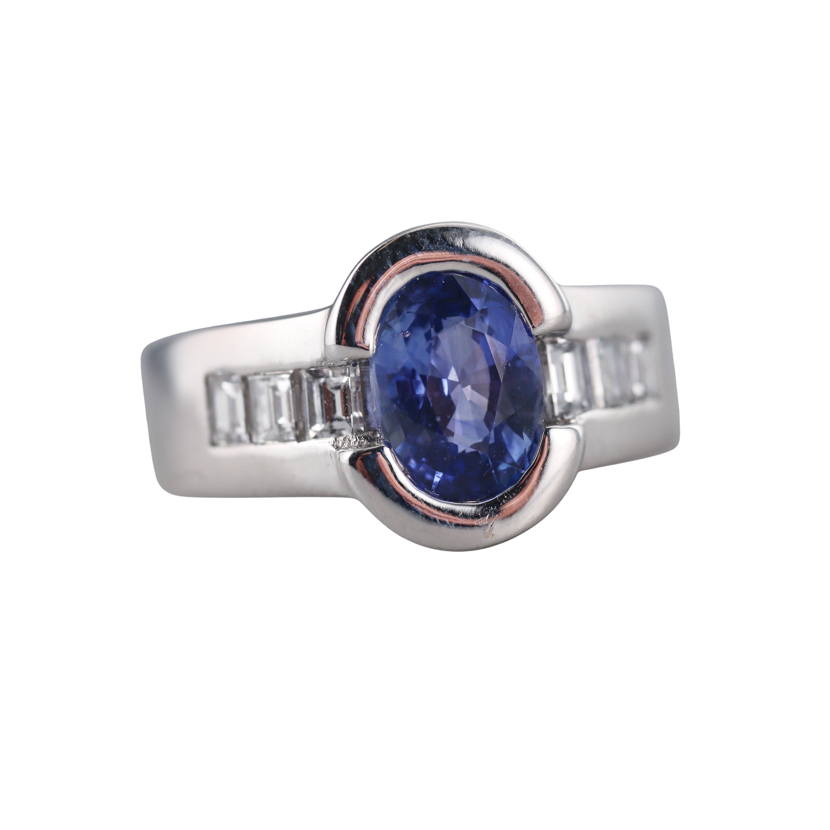 Vintage Gold 2.65ct Sapphire Diamond Ring