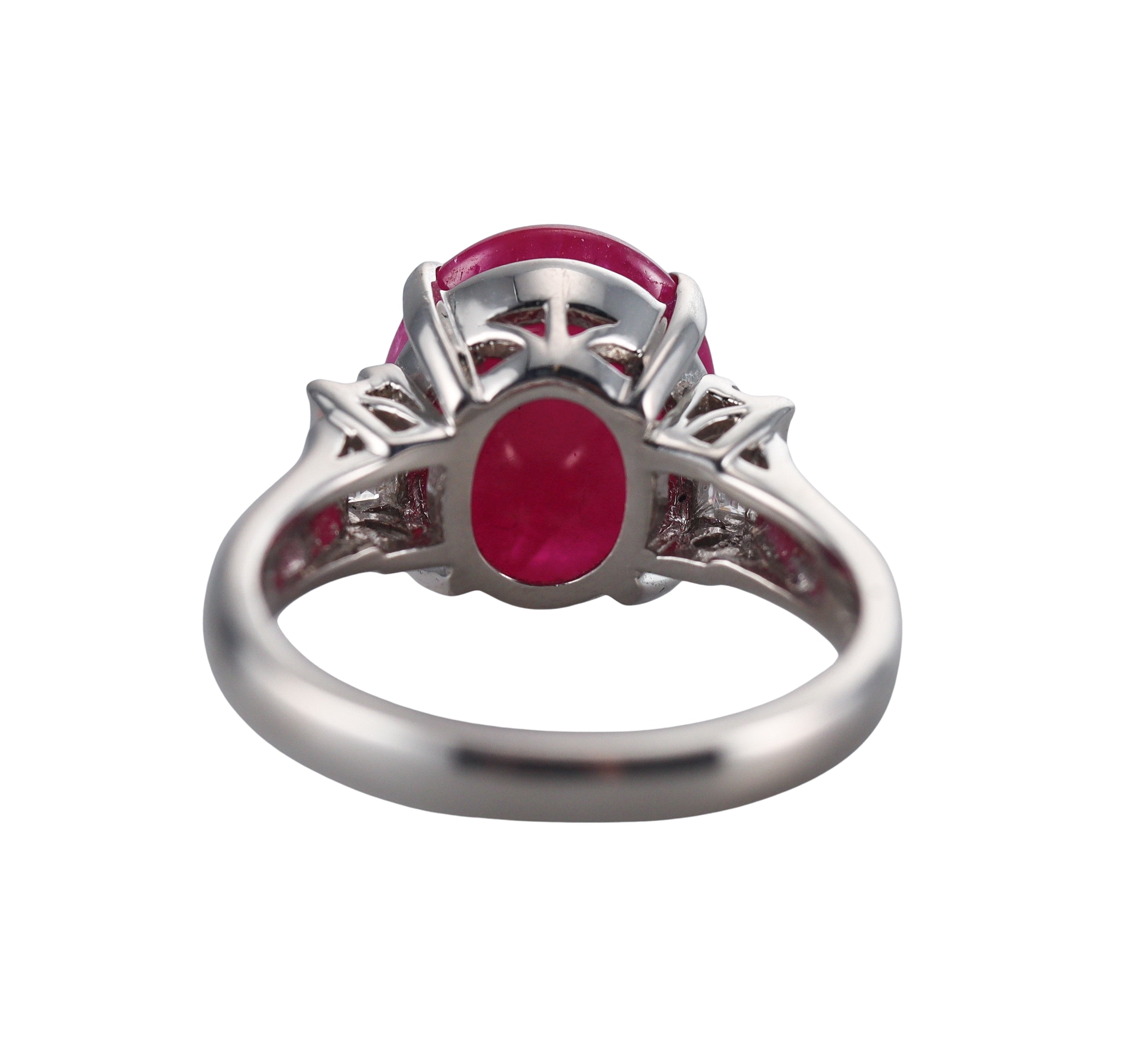 Platinum 6.43ct Ruby Diamond Ring