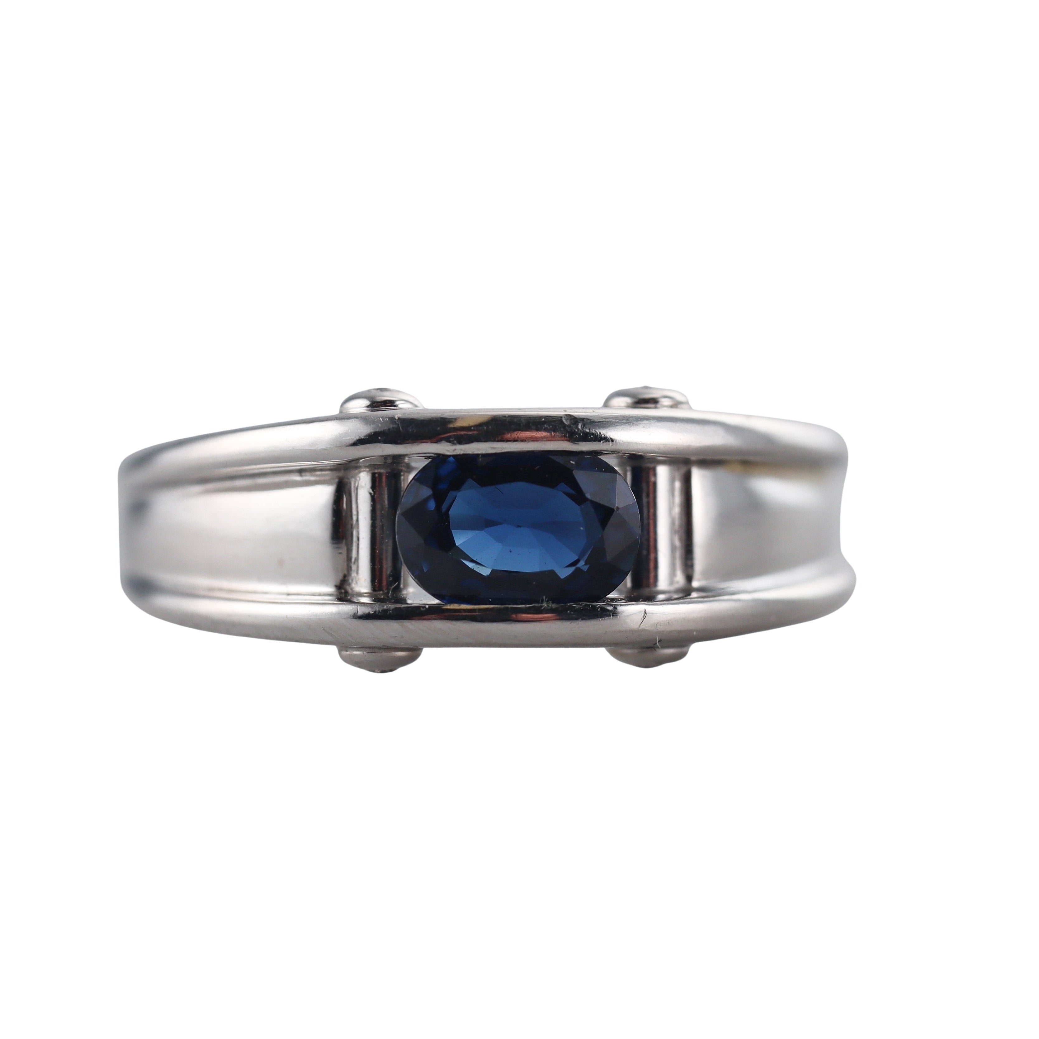 Platinum 0.99CT Sapphire Diamond Ring