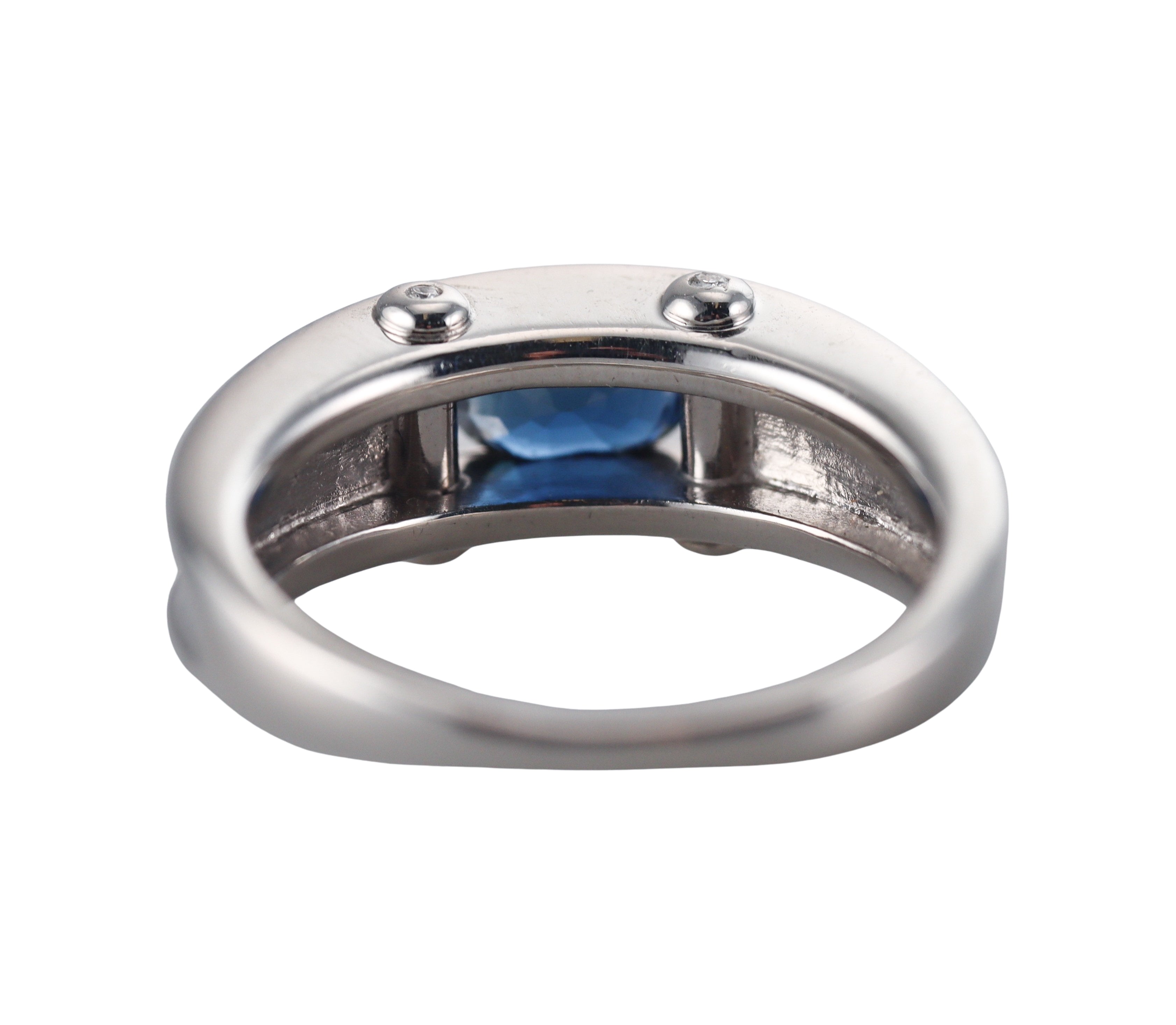 Platinum 0.99CT Sapphire Diamond Ring