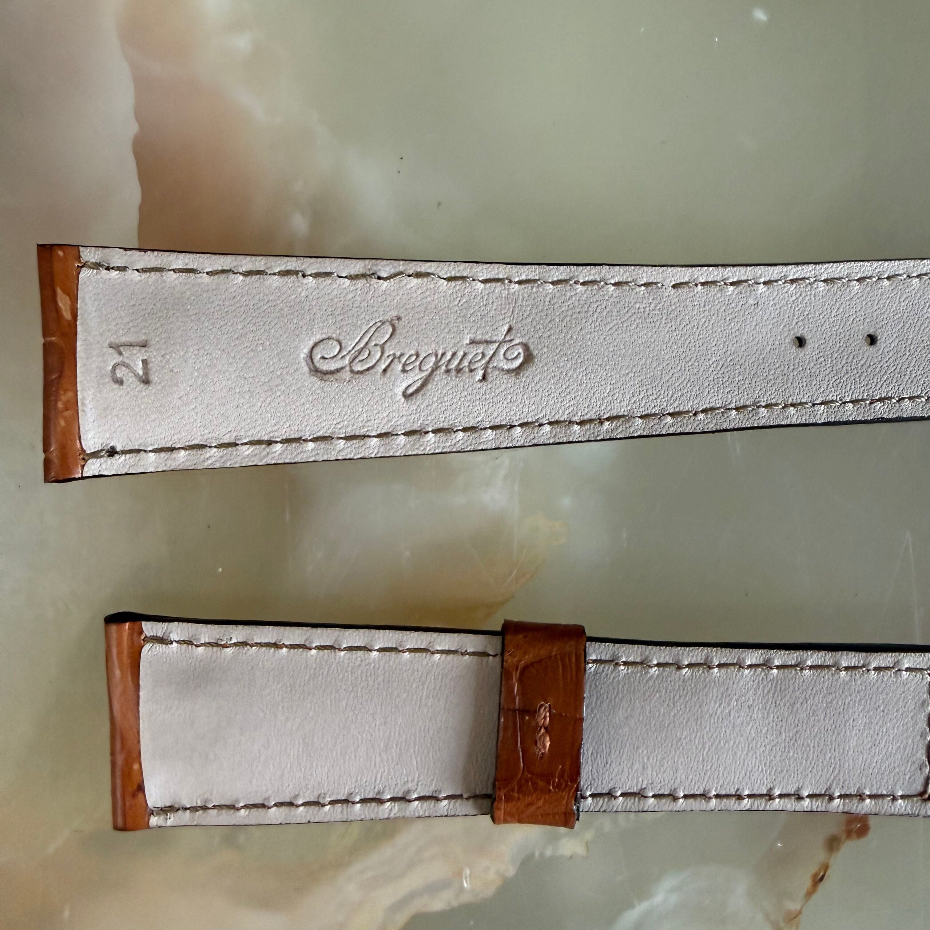 Authentic Breguet Brown Crocodile Padded Watch Band Strap 21mm