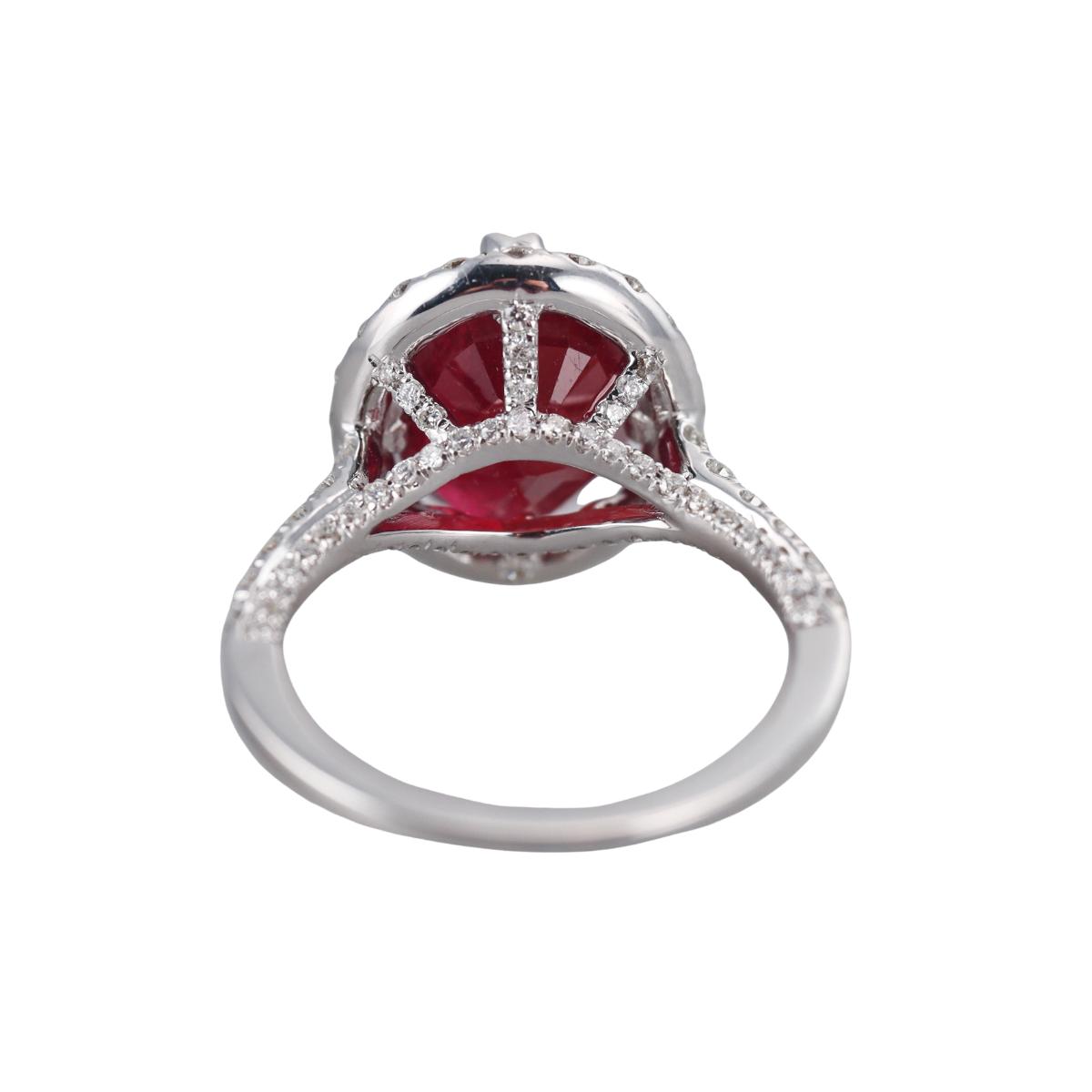 18k Gold Ruby Diamond Ring
