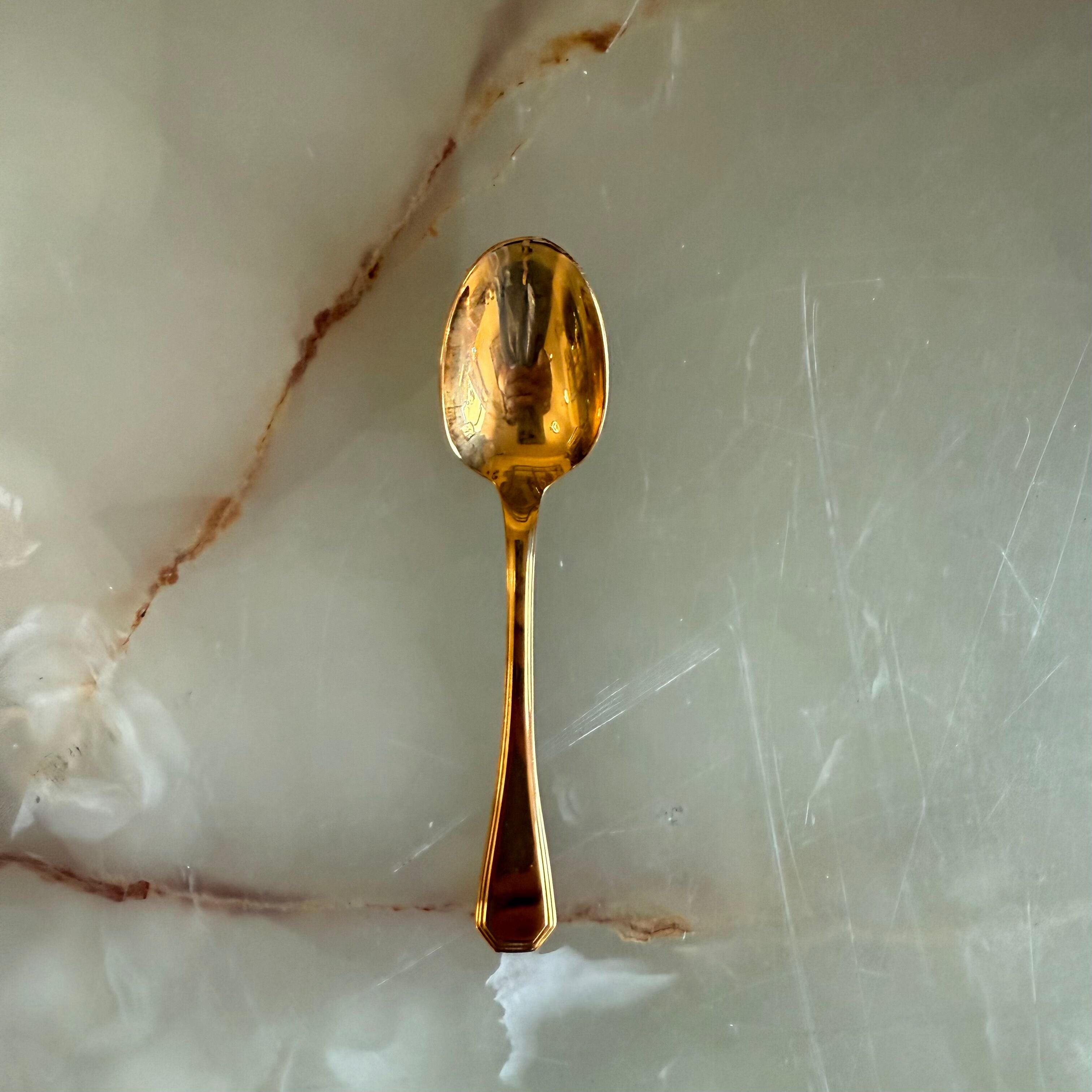 Christofle America Gold Electroplated Demitasse Spoon Set of 12