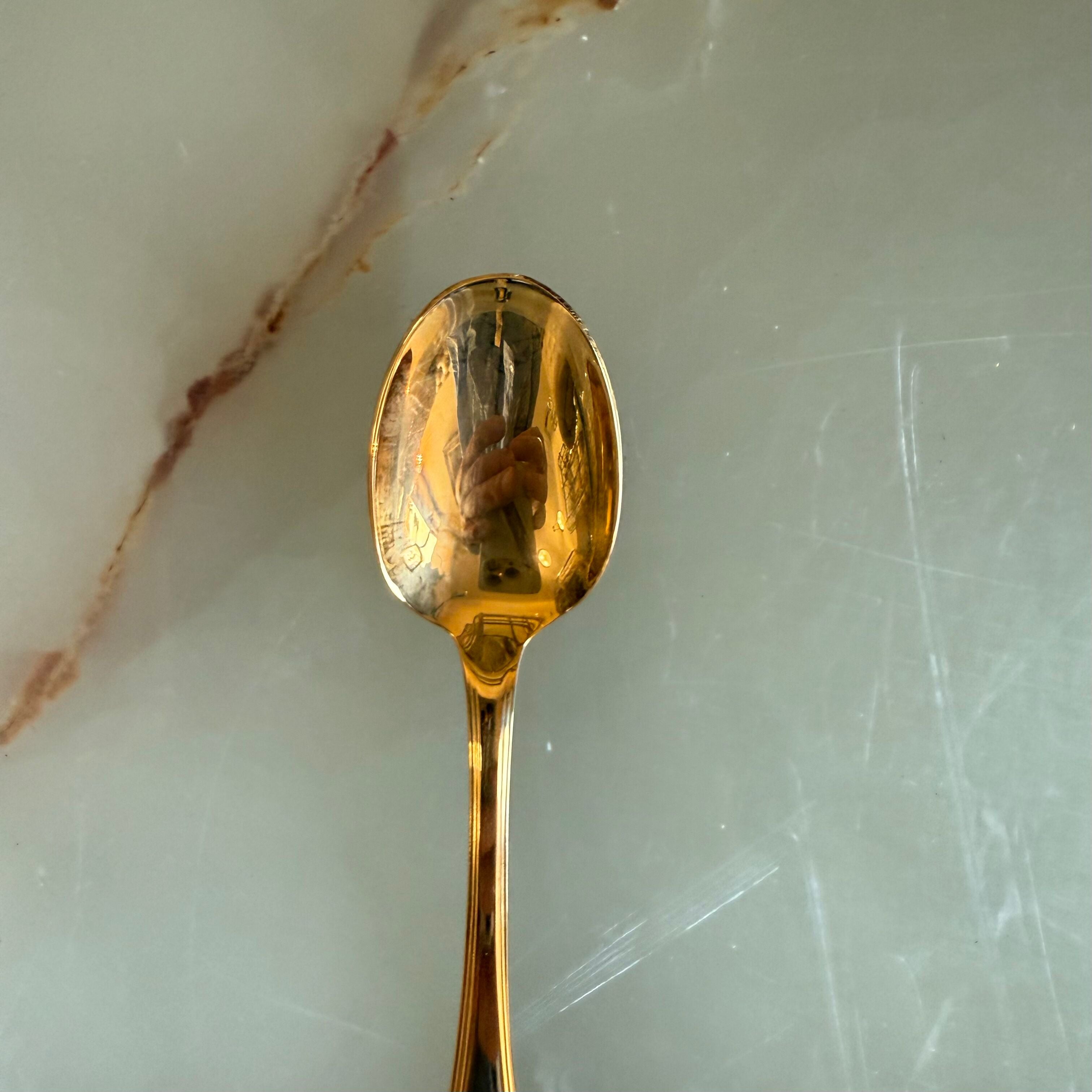 Christofle America Gold Electroplated Demitasse Spoon Set of 12