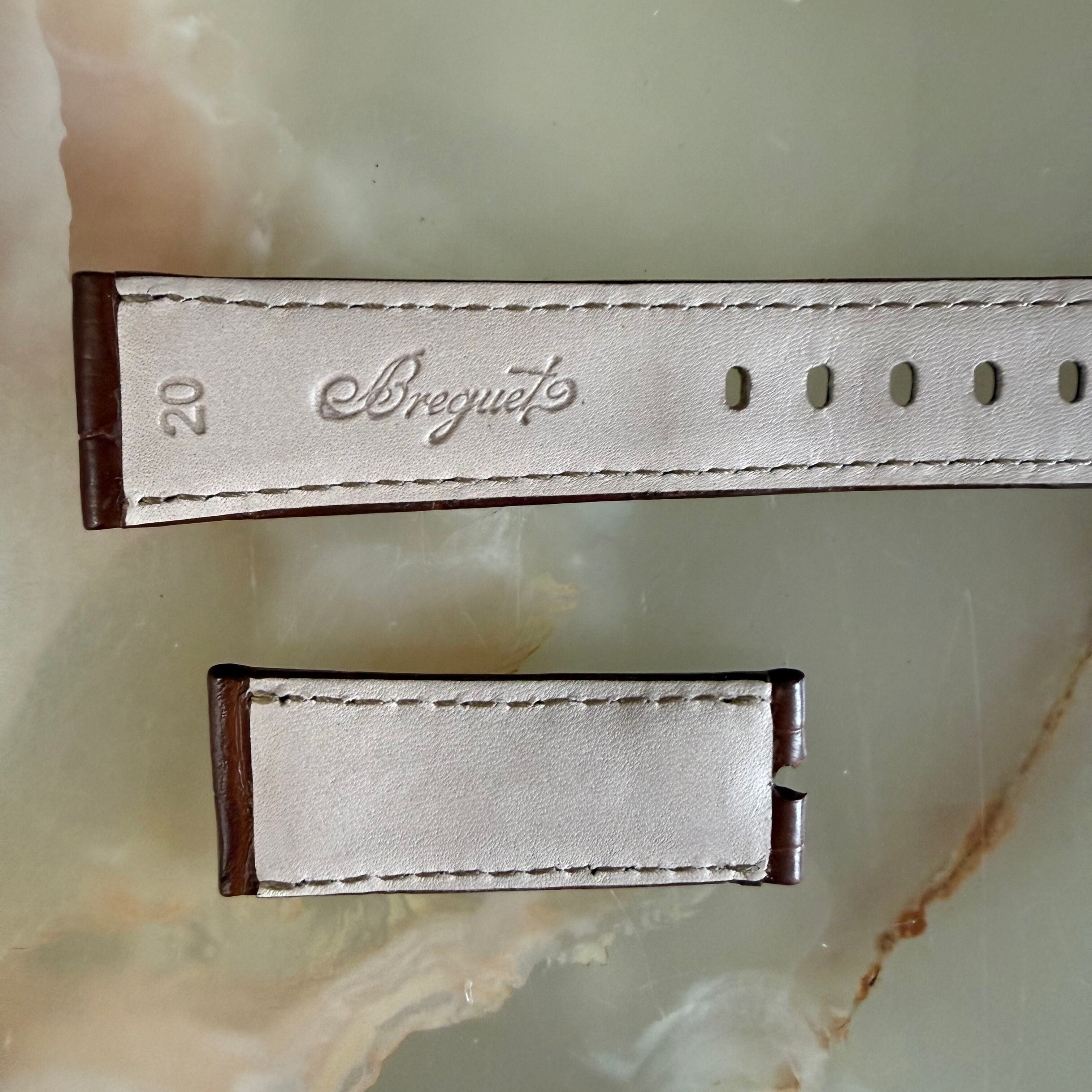 Authentic Breguet Brown Alligator Padded Watch Band Strap 20mm