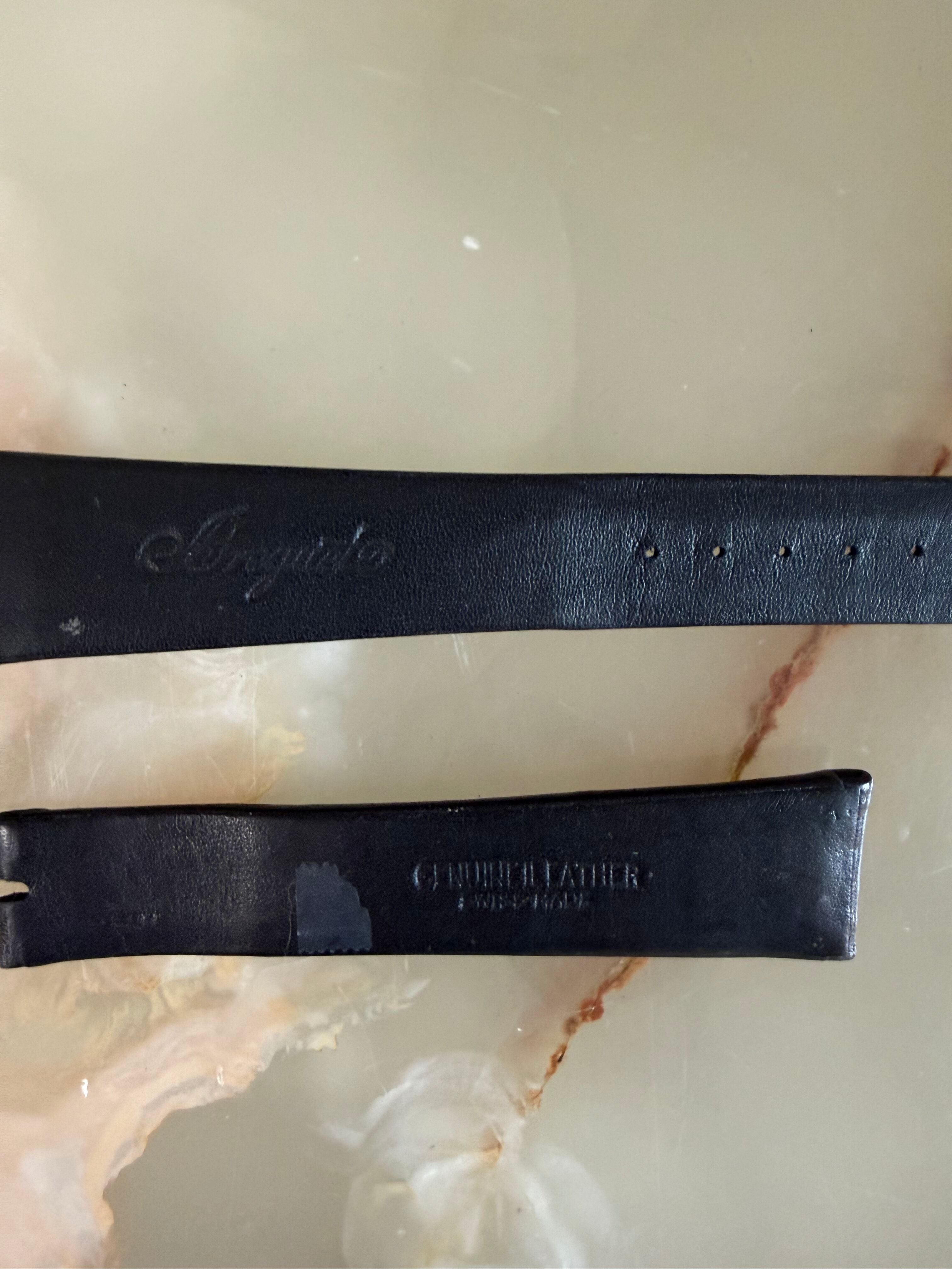 Authentic Breguet Black Leather Watch Band Strap 21mm