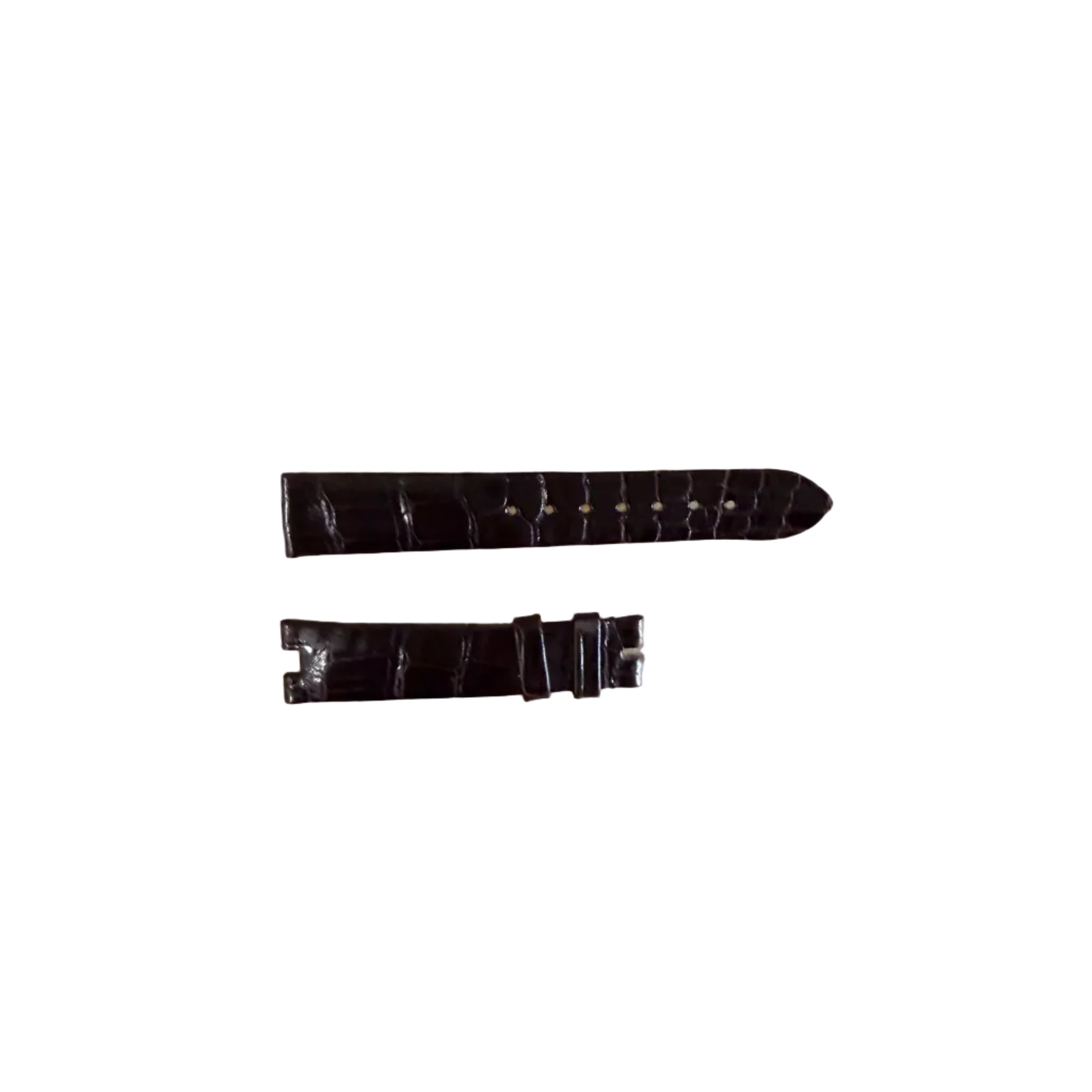 Authentic Breguet Reine De Naples Dark Brown Alligator Shiny Watch Band Strap 16mm