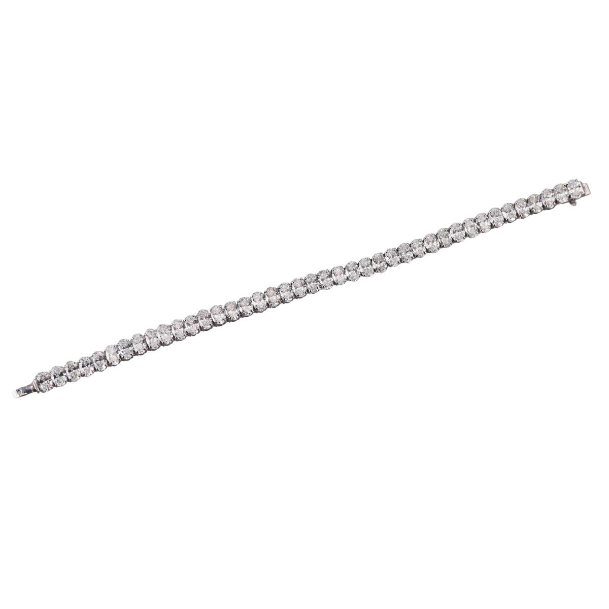 Solid 14k Gold Lab Grown 15.50ctw Oval Diamond Tennis Bracelet