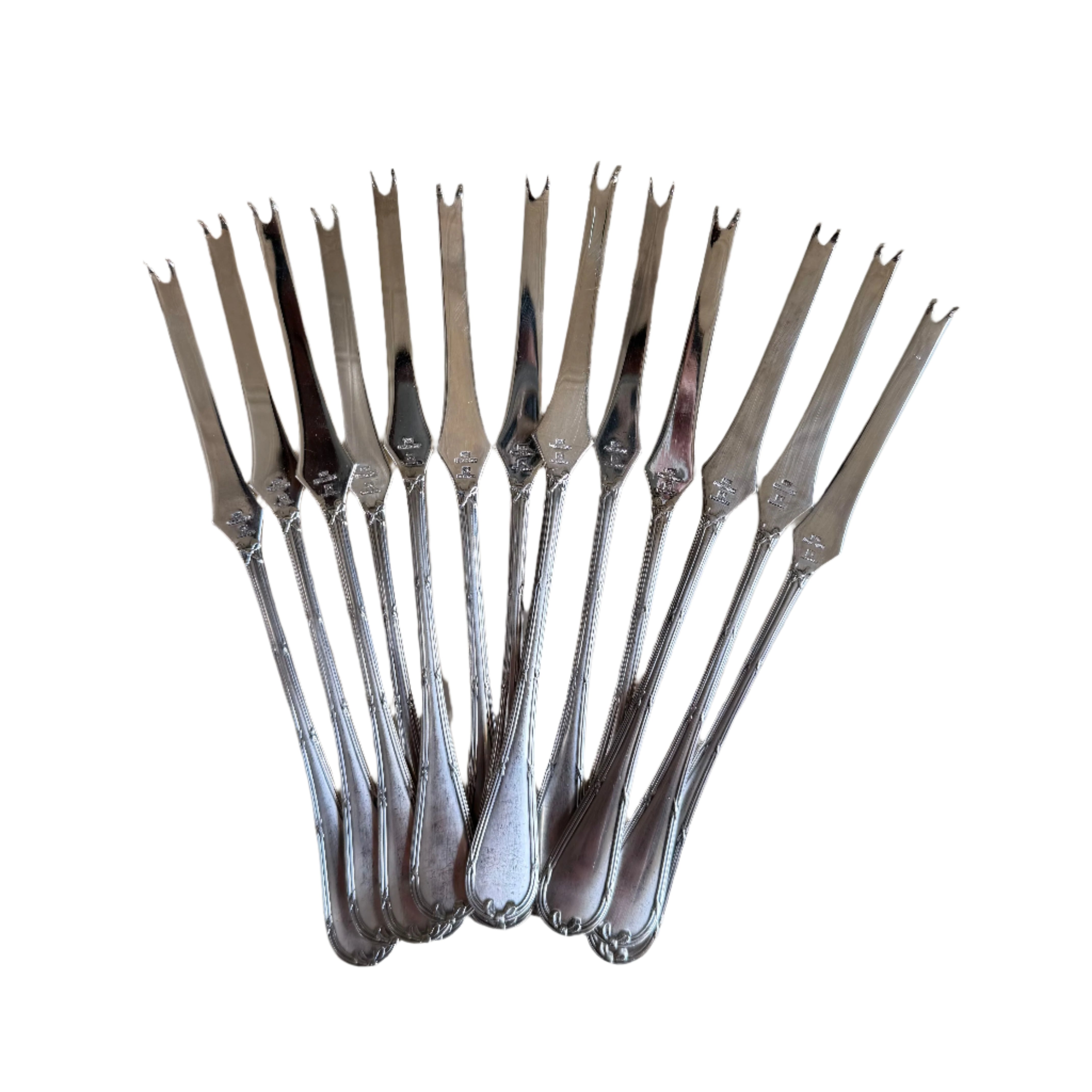 Christofle Rubans Silver Plated Lobster Fork Set of 13
