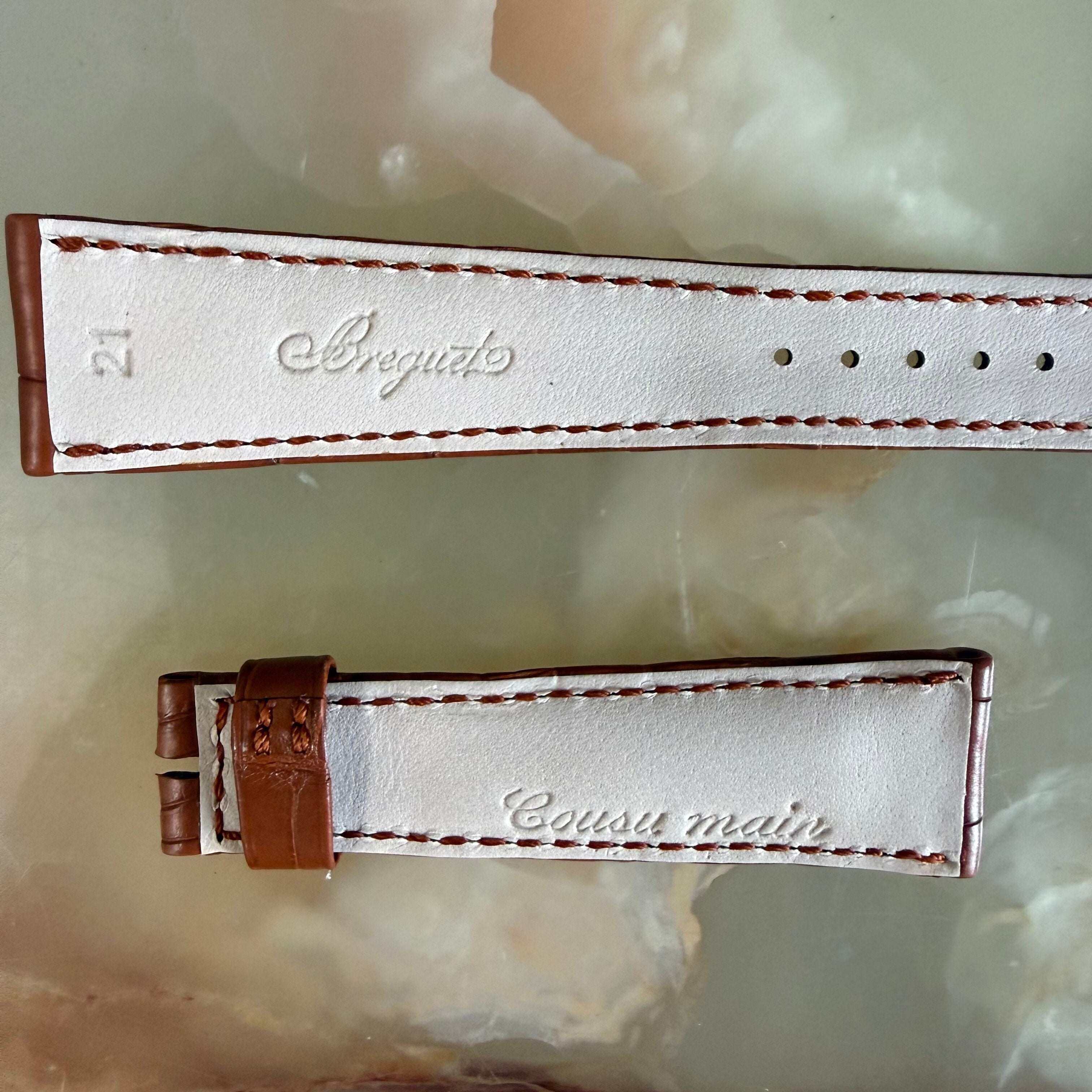 Authentic Breguet Brown Alligator Watch Band Strap 21mm