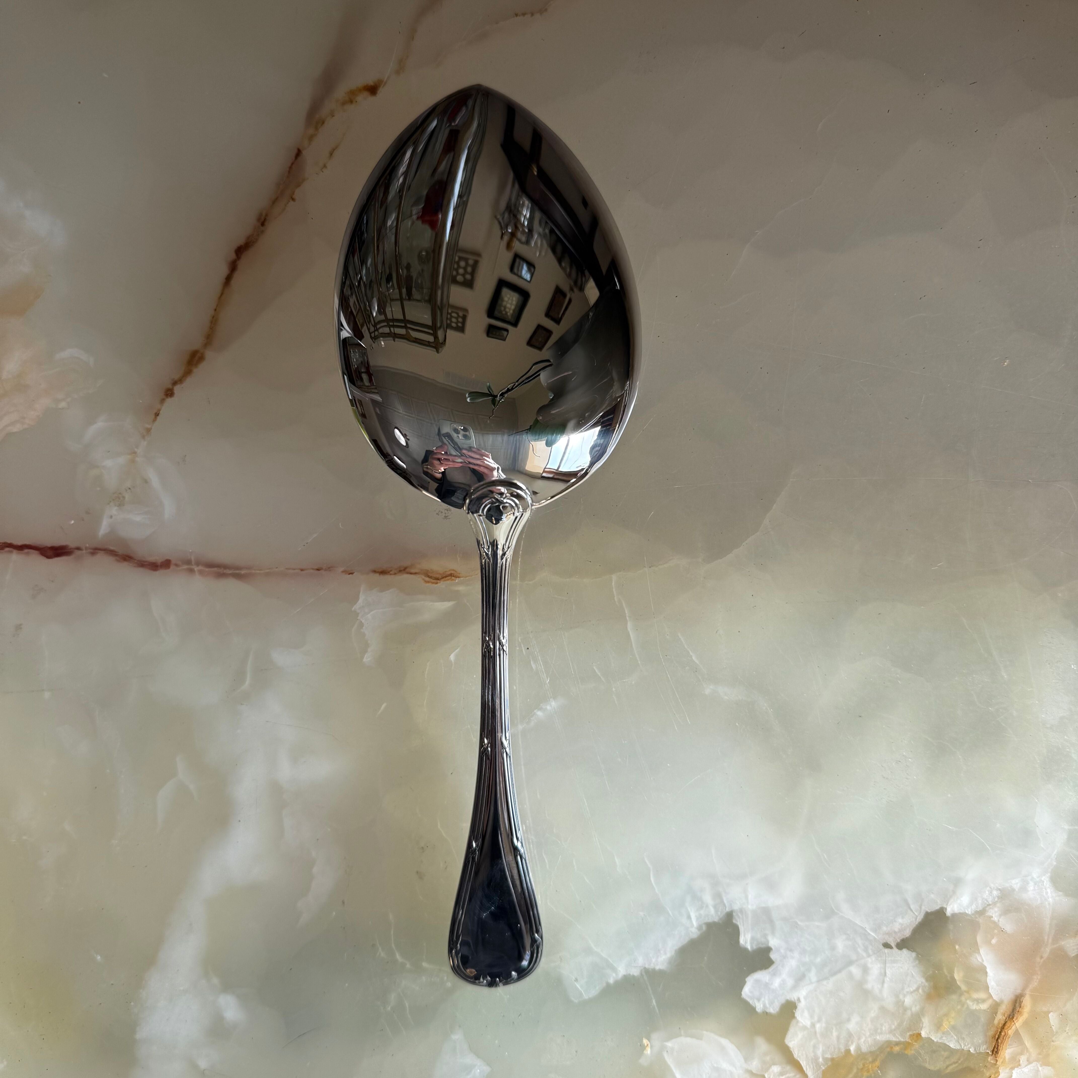 Christofle Rubans Silver Plated Vegetable Spoon