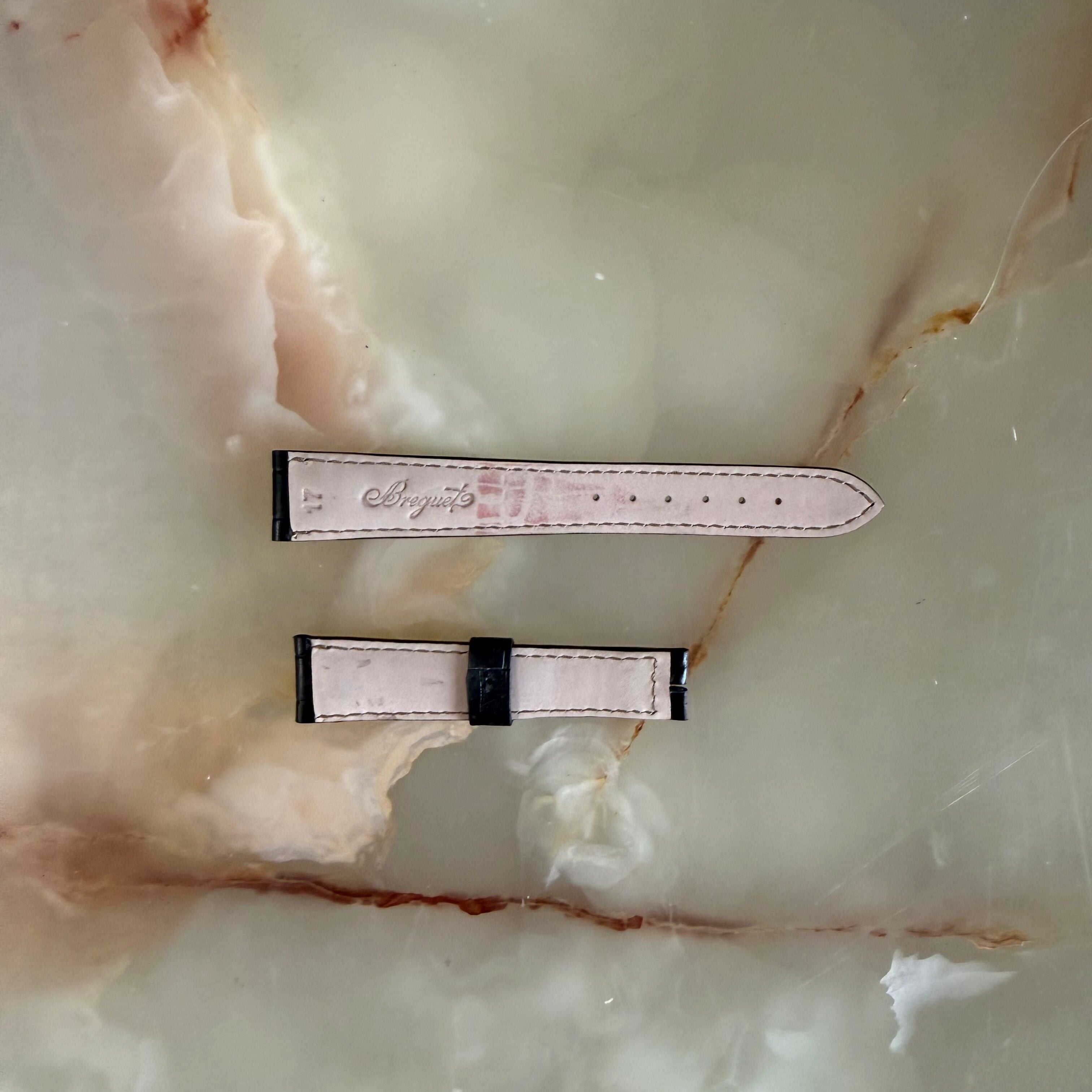 Authentic Breguet Black Alligator Watch Band Strap 17mm