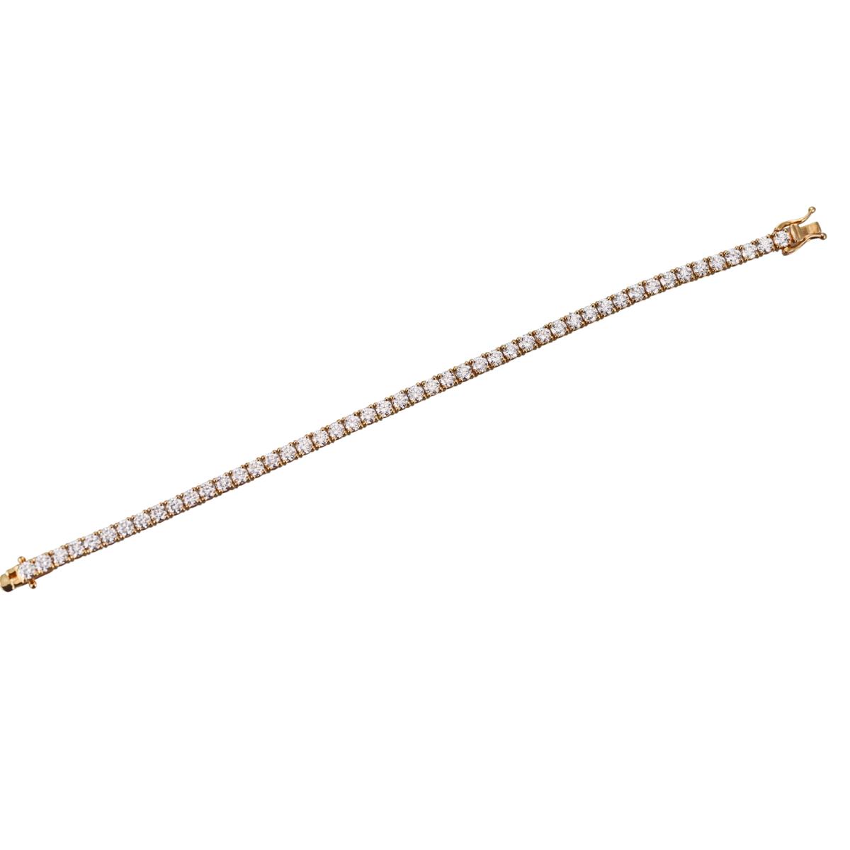 Solid 14k Gold Lab Grown 7.45ctw Diamond Tennis Bracelet