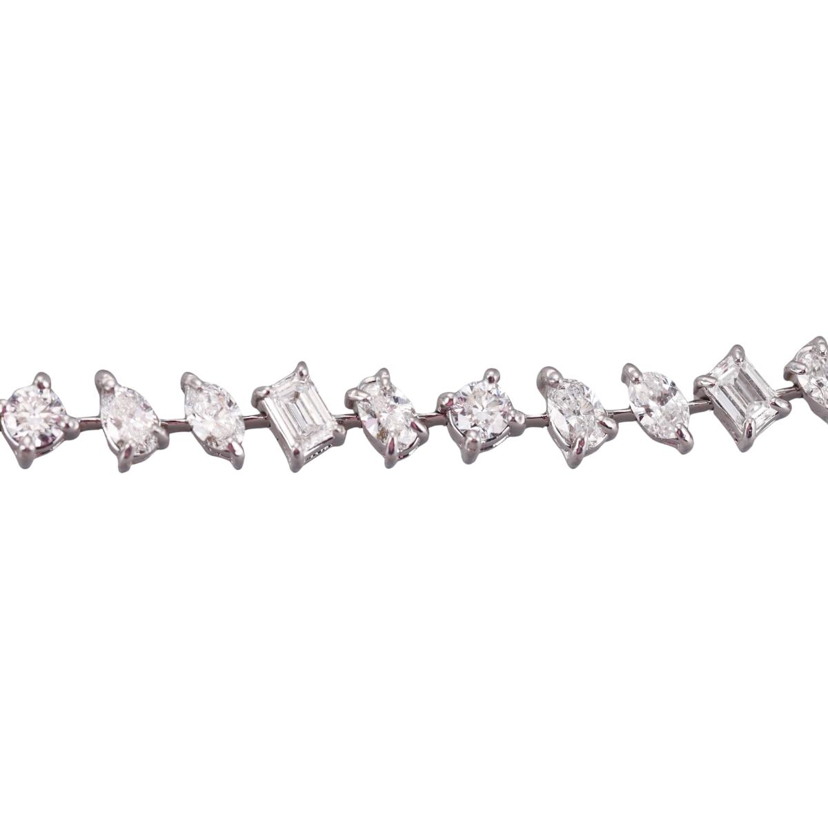 Solid 14k Gold Mixed Cut Lab Grown 5.40ctw Diamond Bracelet